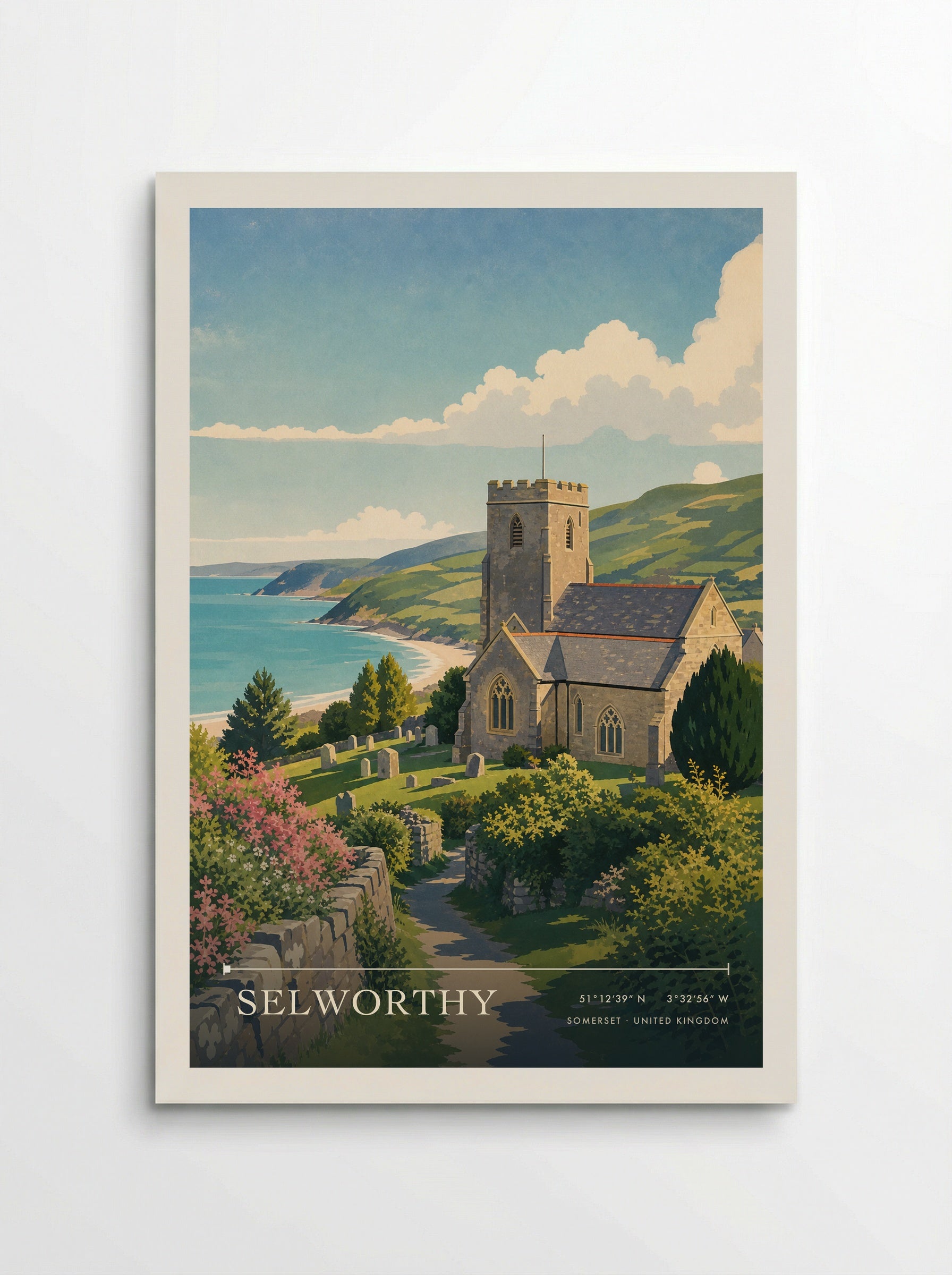 Selworthy Somerset United Kingdom Travel Poster - Poster