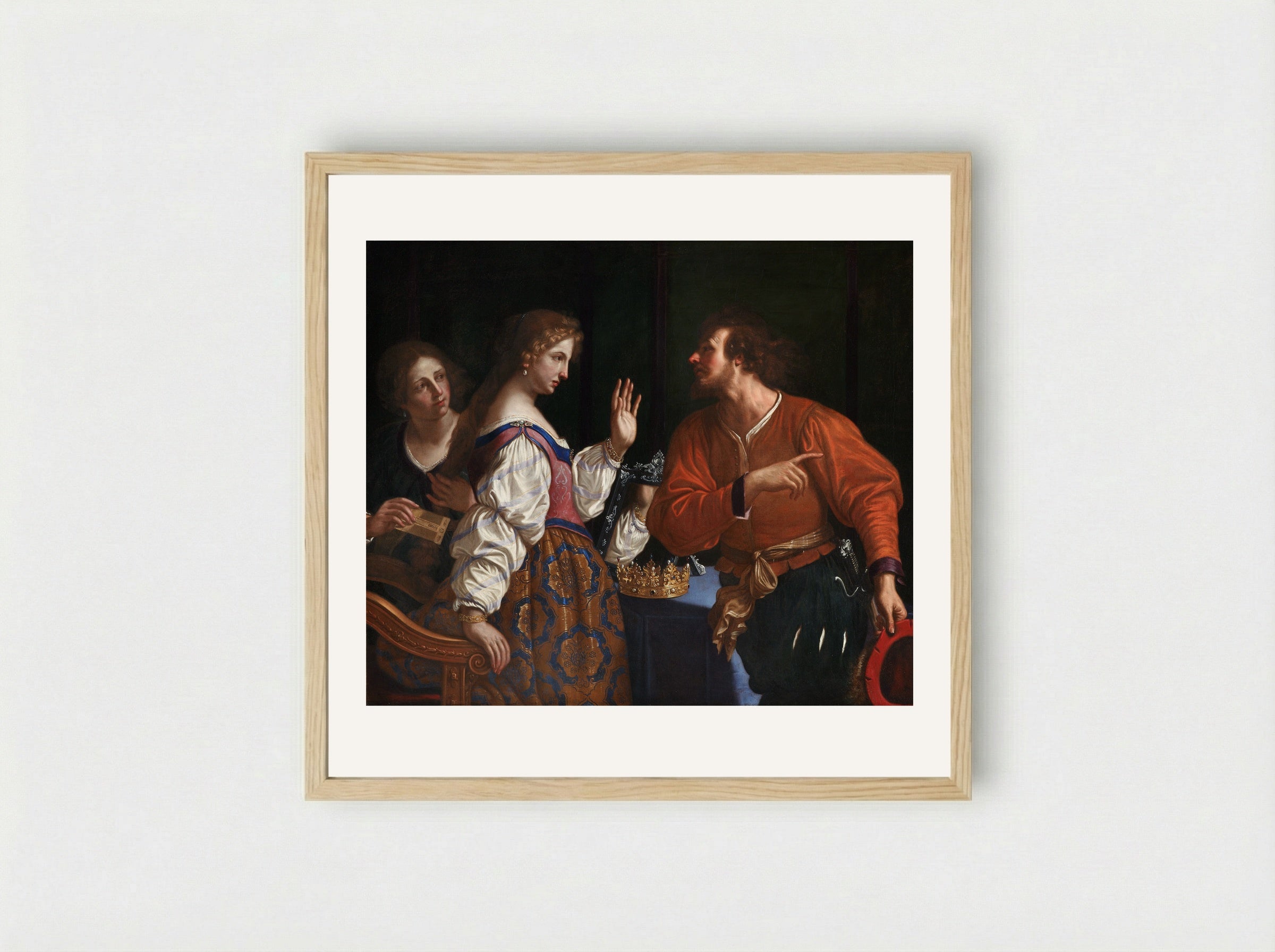 Semiramis Receiving Word of the Revolt of Babylon - Guercino - Framed Print Wood