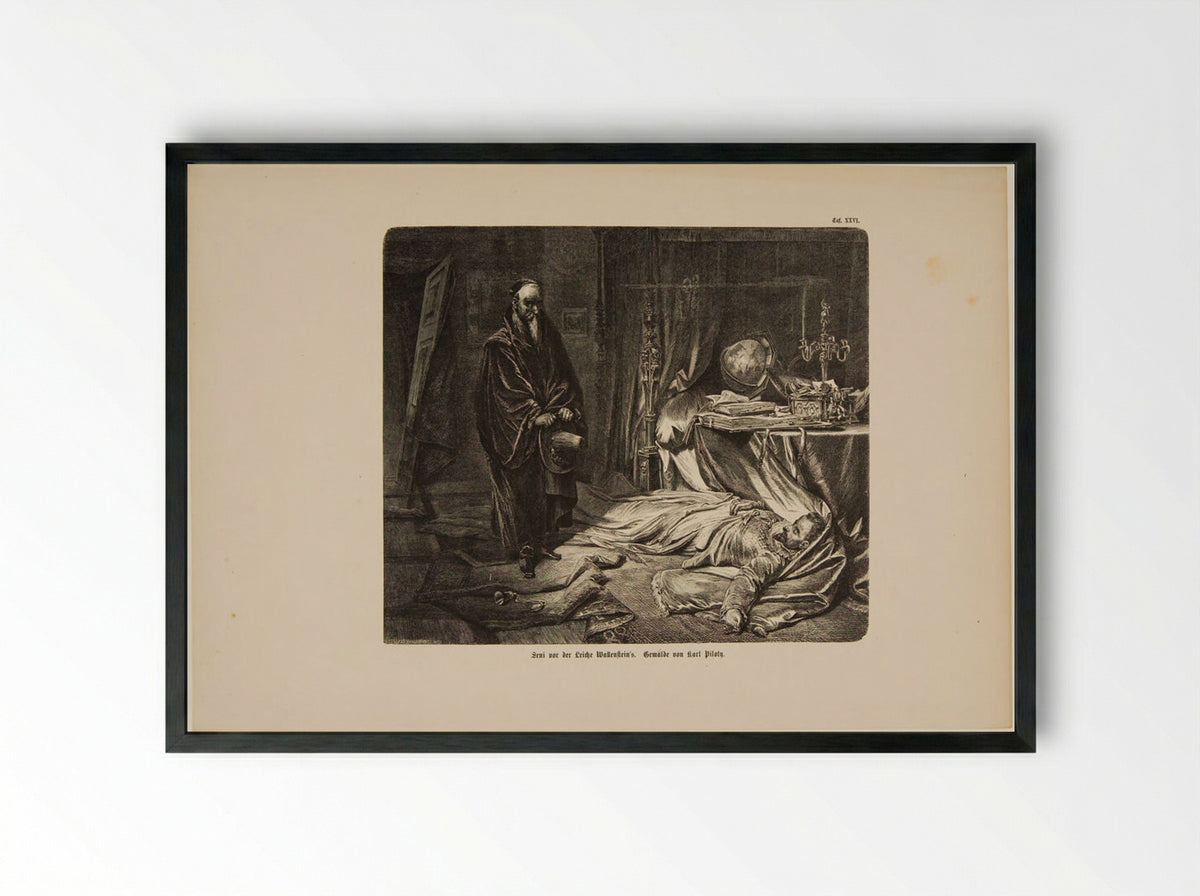 Seni Before the Corpse of Wallenstein - Richard Illner - Framed Print Black
