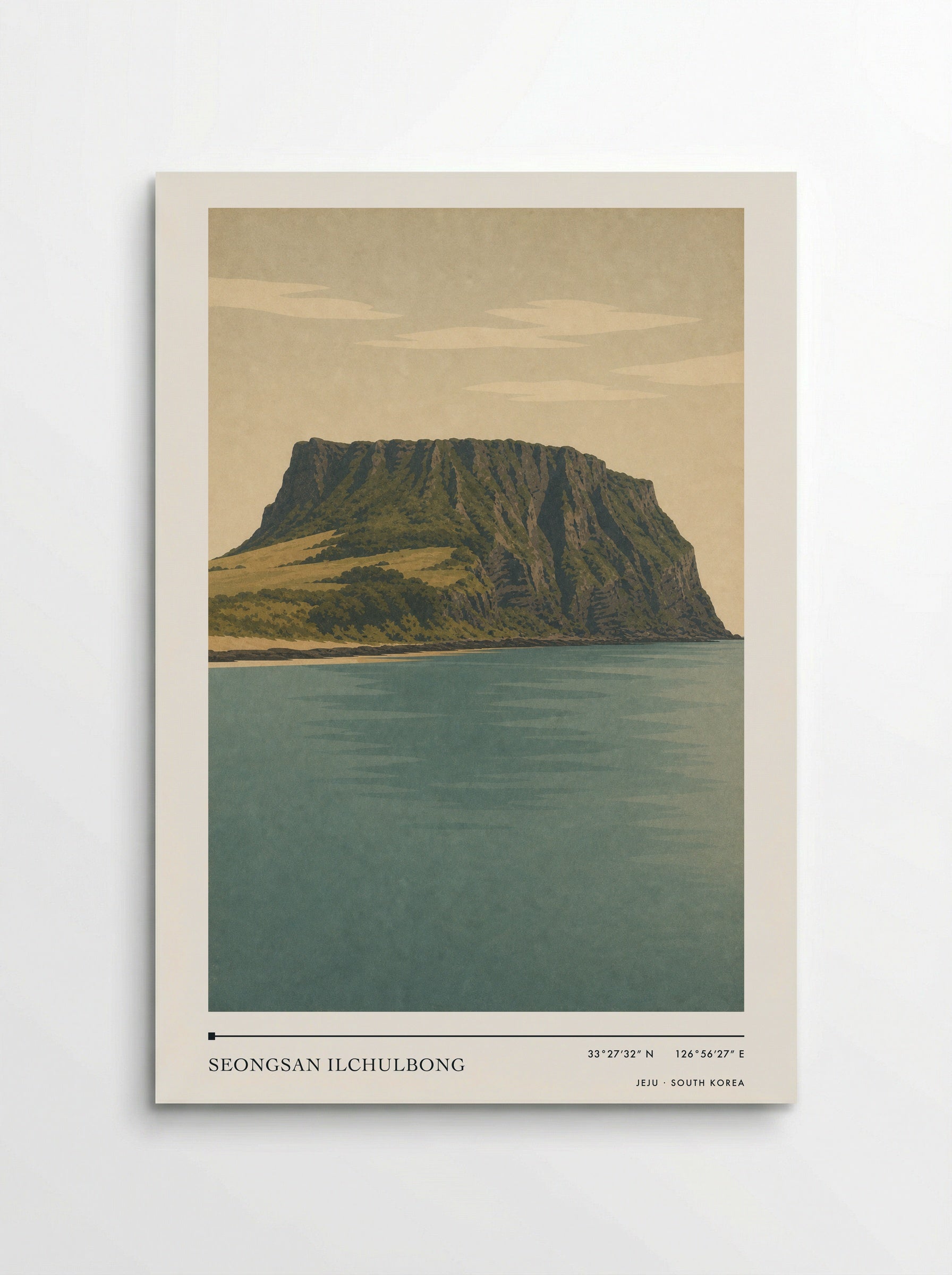 Seongsan Ilchulbong Travel Poster Artwork - Poster