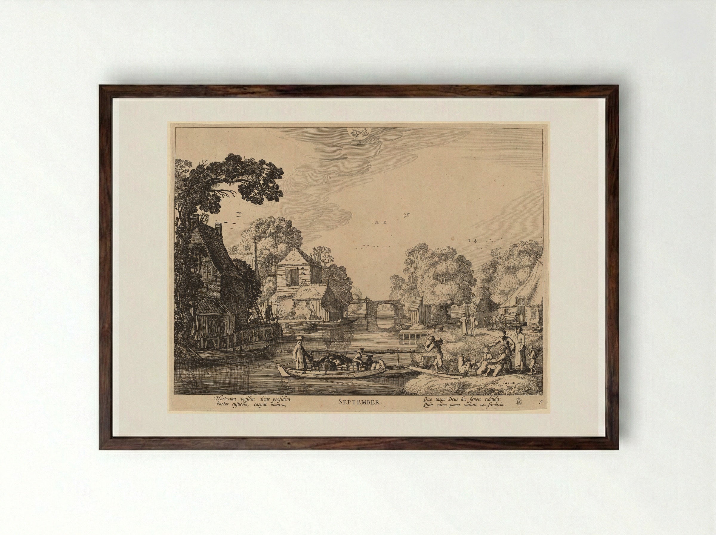 September - Jan van de Velde II - Framed Print Dark Wood