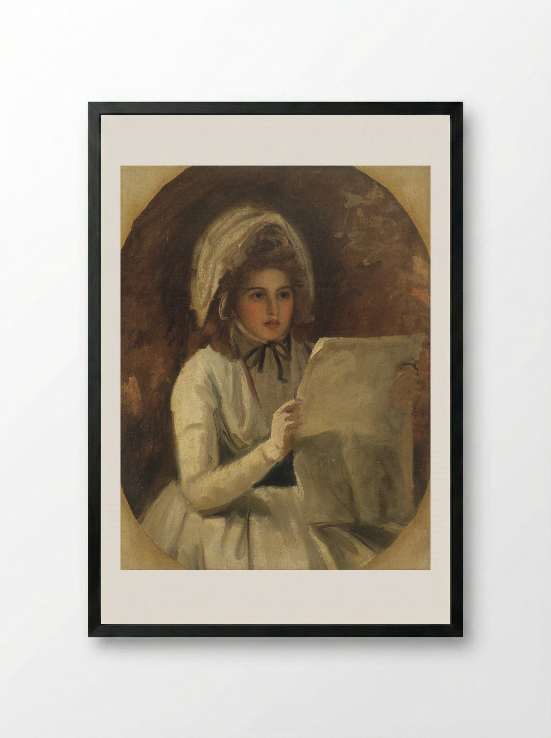 Serena Reading - George Romney - Framed Print Black