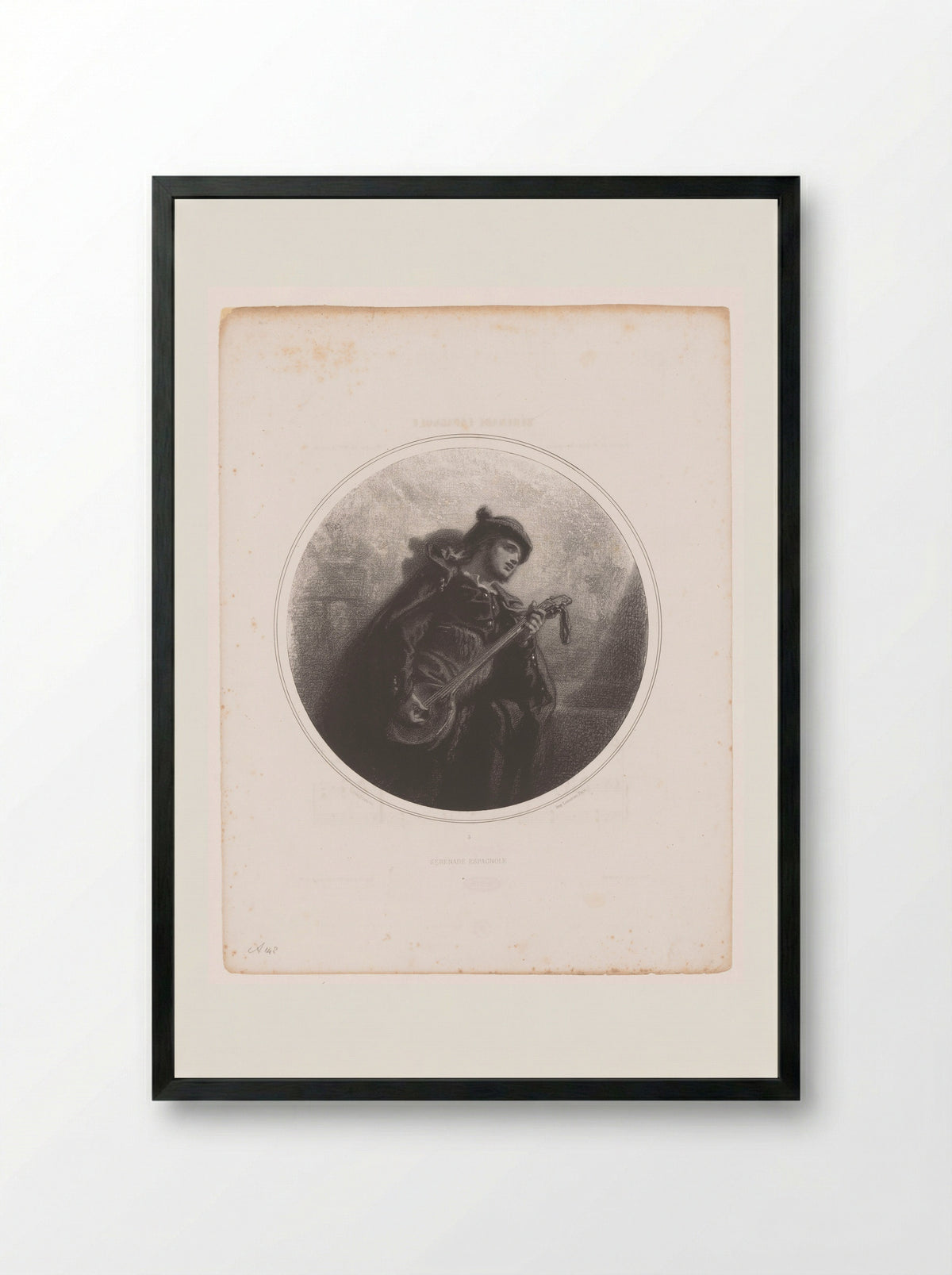 Serenade Espagnole - Achille Martinet - Framed Print Black
