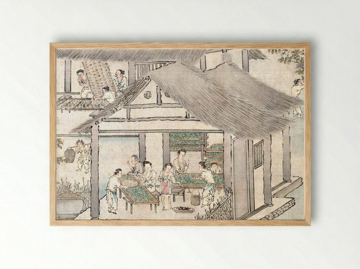 Sericulture (The Process of Making Silk) - Liang Kai - Framed Print Wood