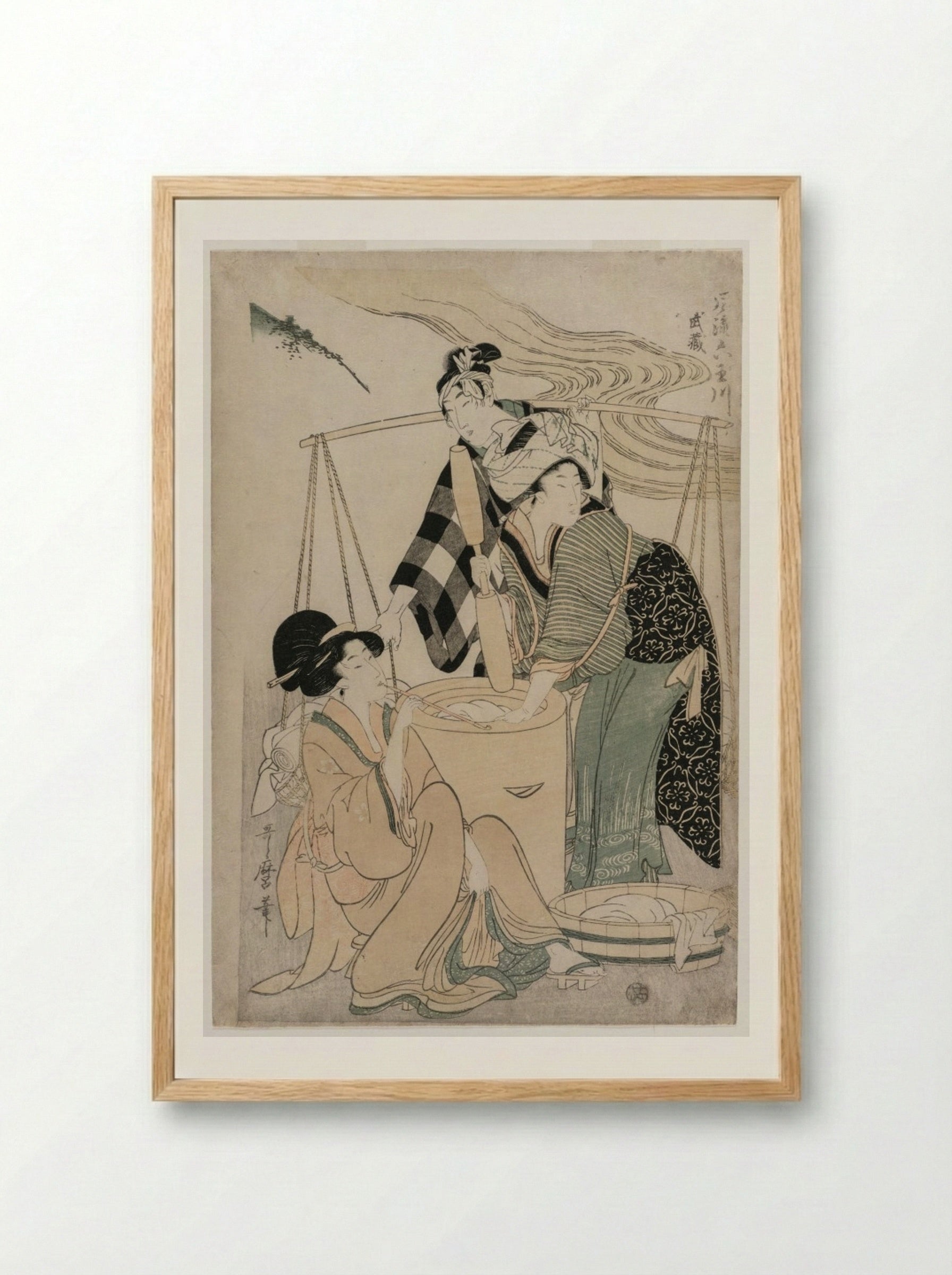 Settsu Province from the series Fashionable Six Jewel Rivers - Kitagawa Utamaro - Framed Print Wood
