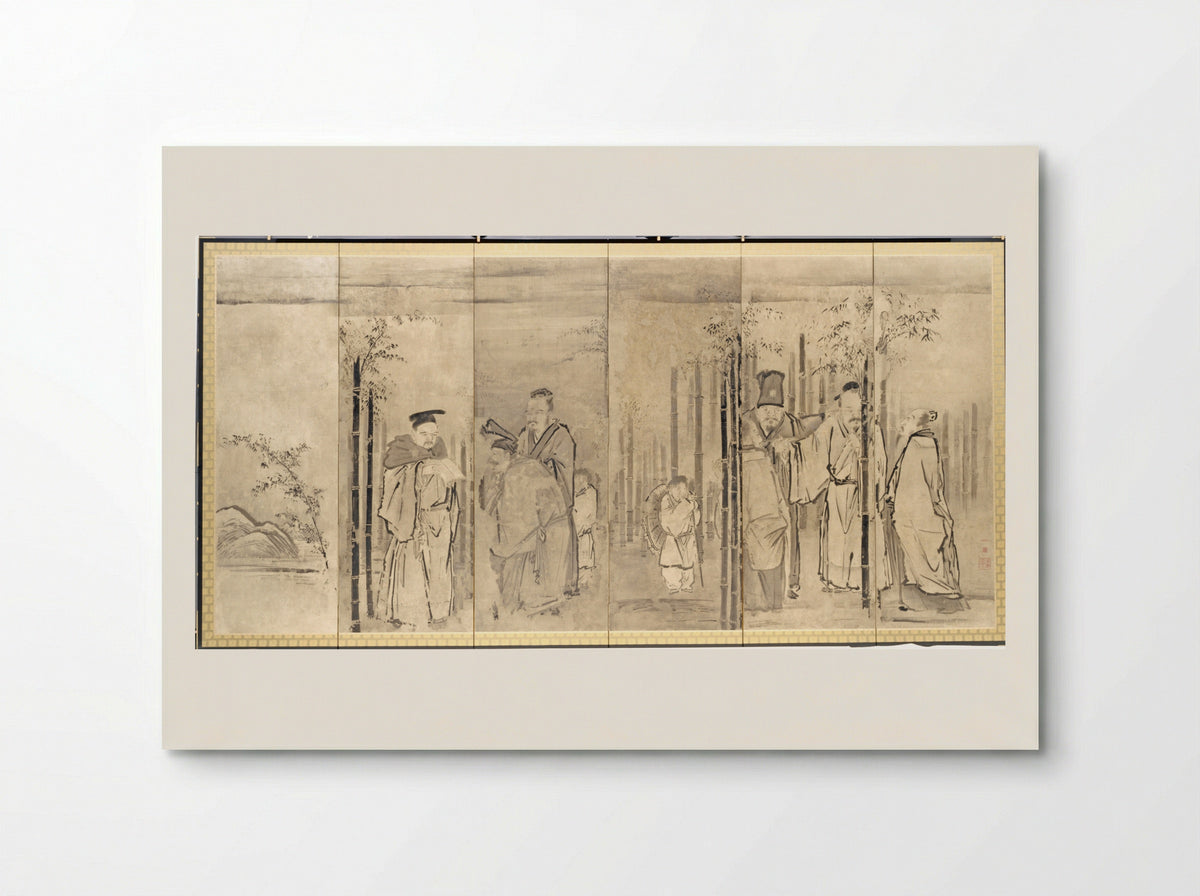 Seven Sages of the Bamboo Grove - Kano Tan'yū - Poster