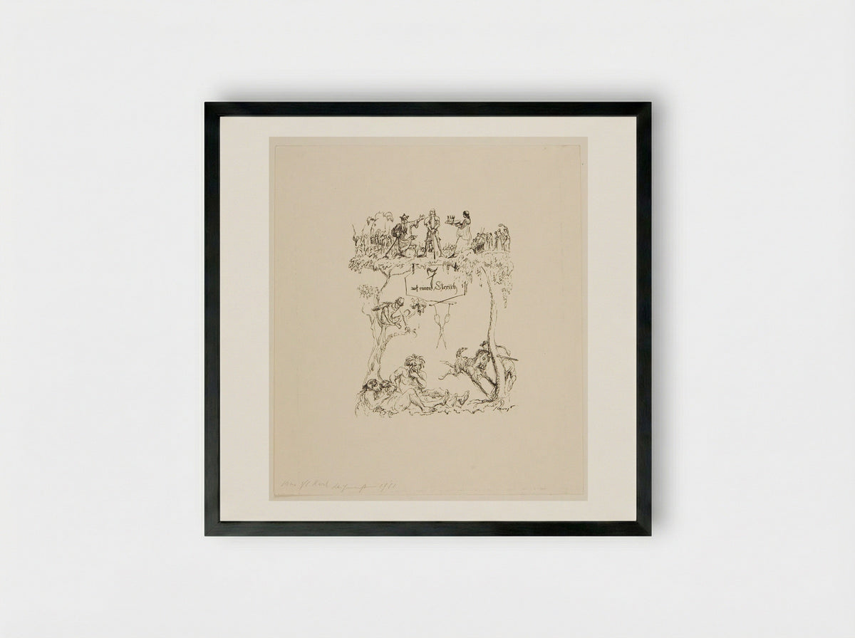 Seven at a Blow - Max Slevogt - Framed Print Black
