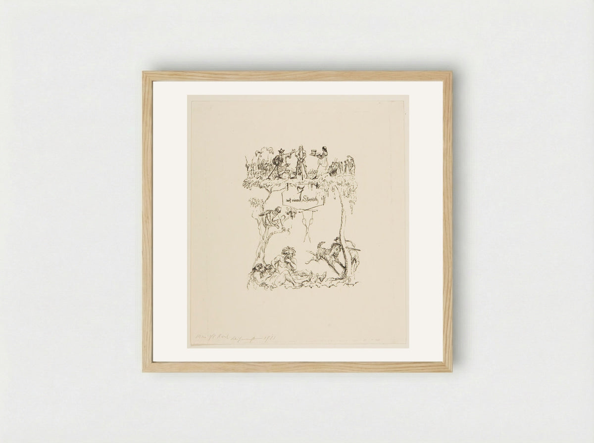 Seven at a Blow - Max Slevogt - Framed Print Wood