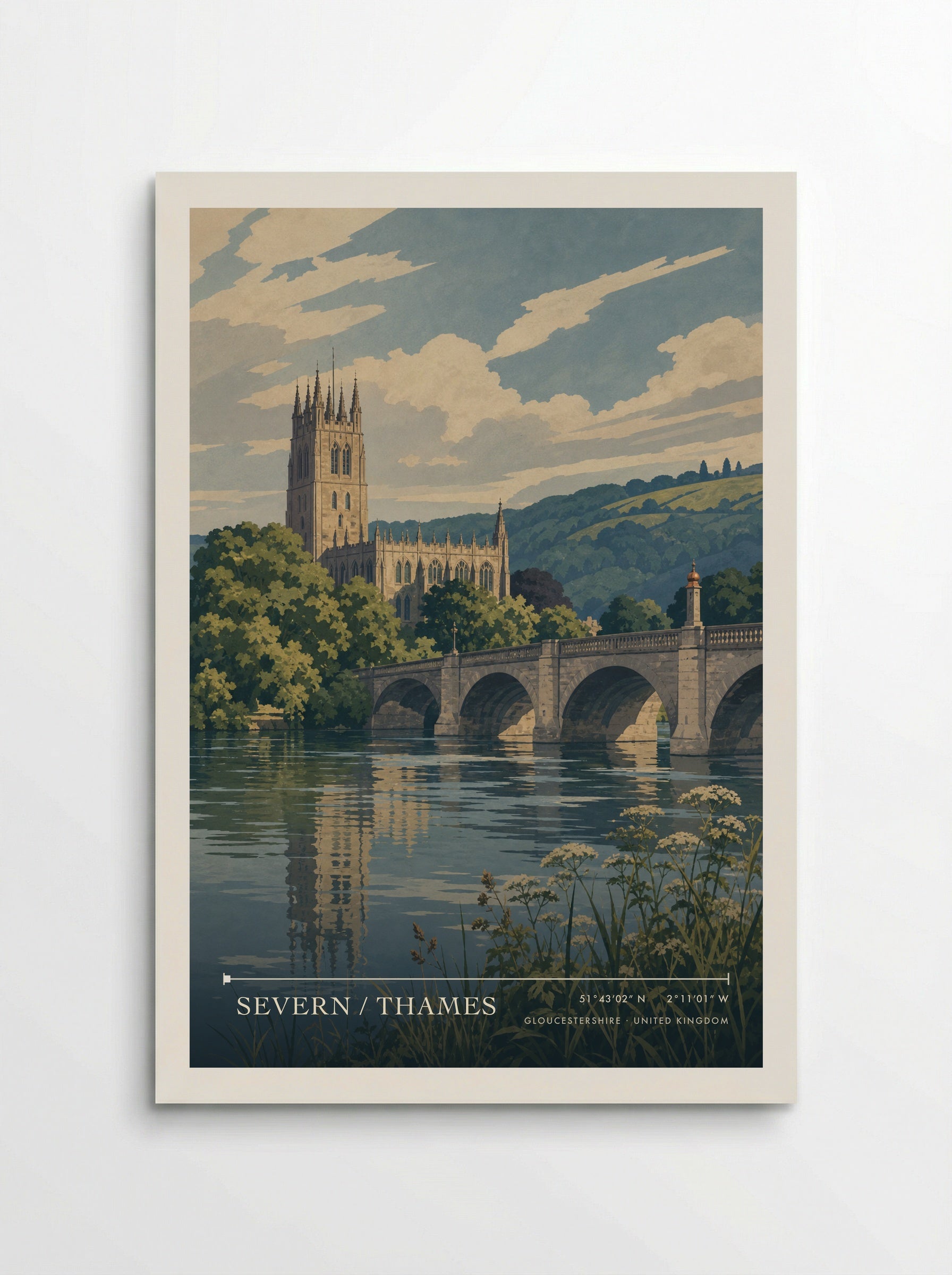 Severn / Thames Gloucestershire United Kingdom Travel Poster - Poster