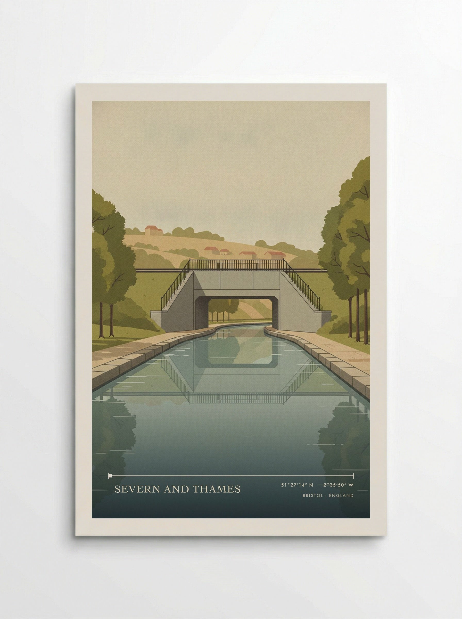 Severn and Thames Bristol England Travel Poster - Poster