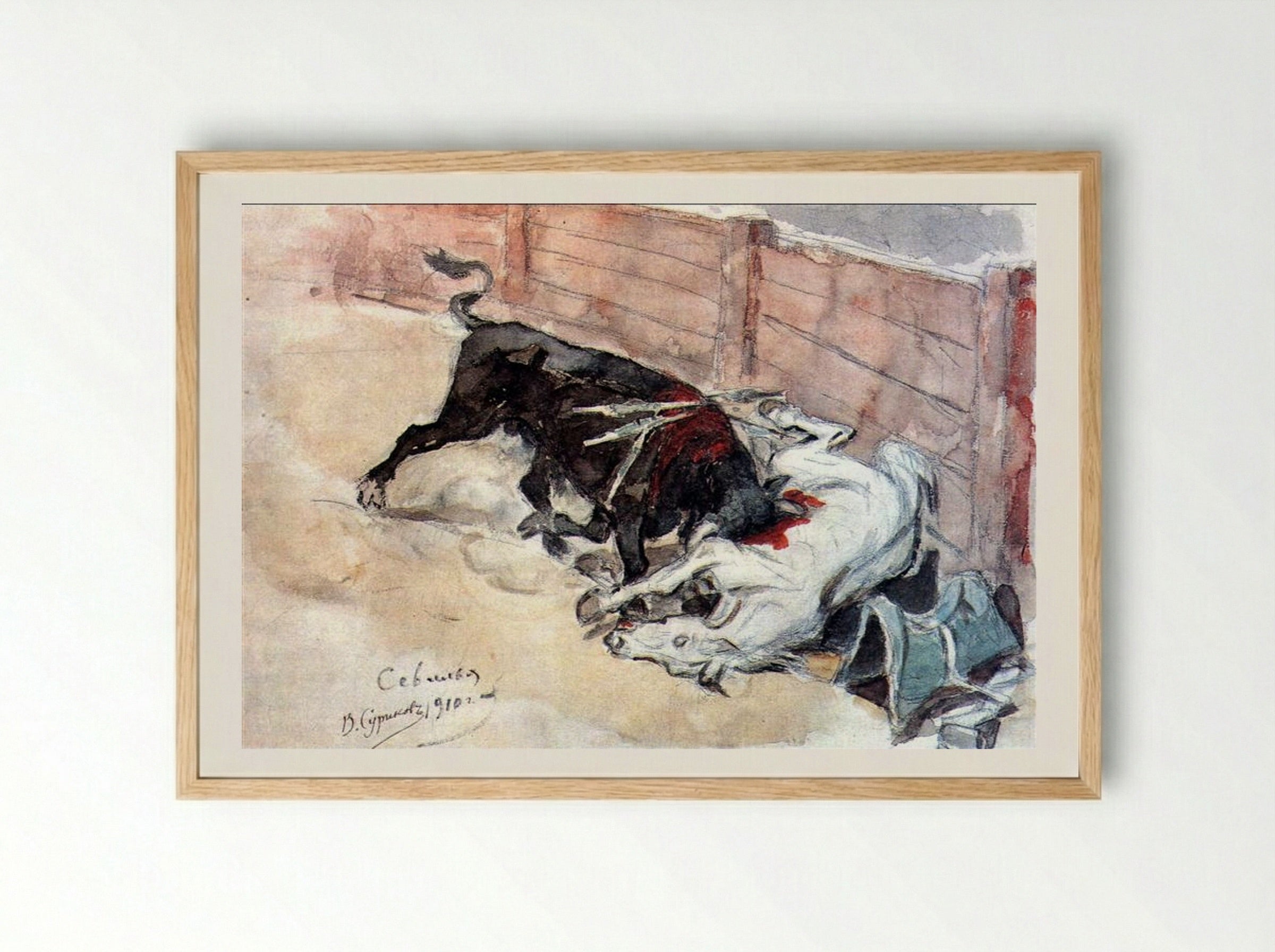 Seville. The Bullfight - Vasily Surikov - Framed Print Wood