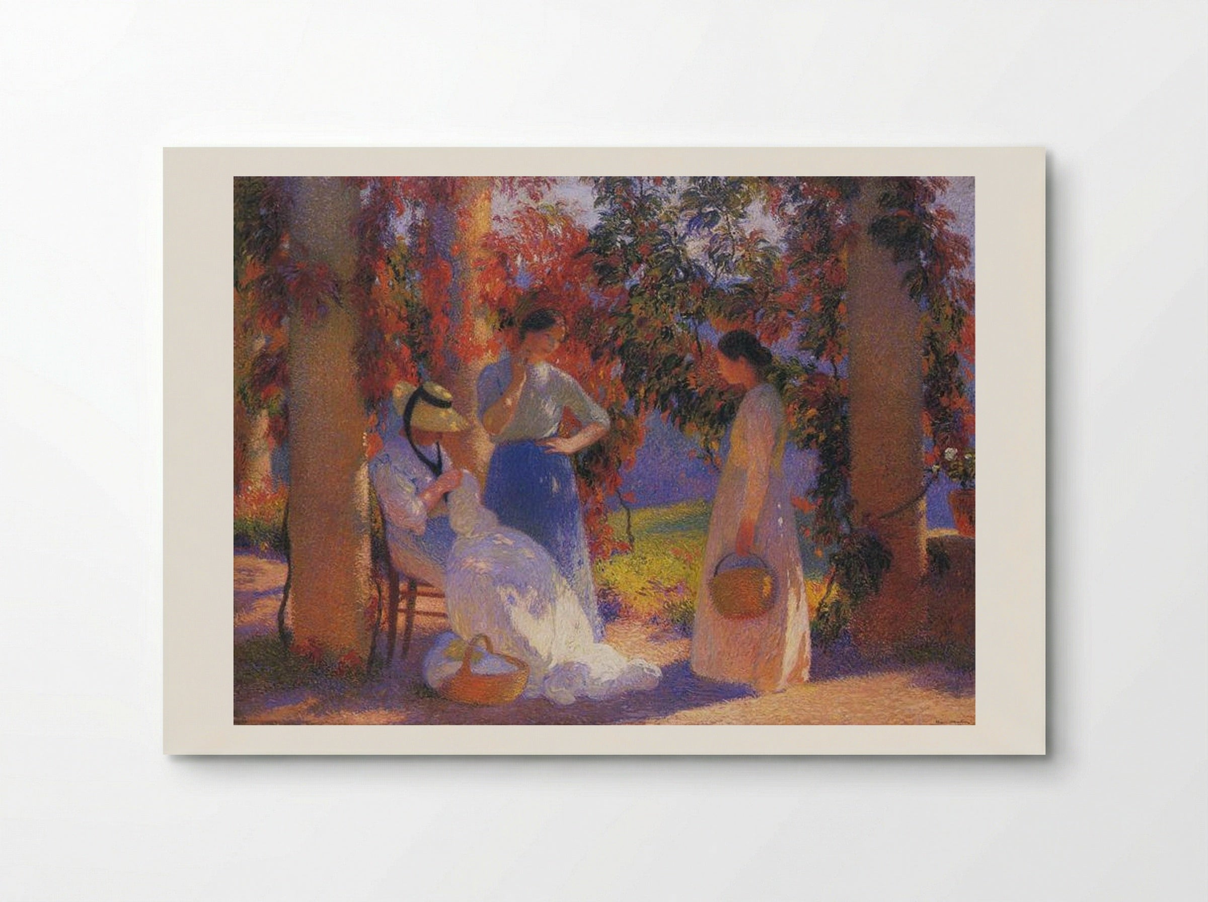 Sewing Scene under the Pergola at Marquayrol - Henri Martin - Poster