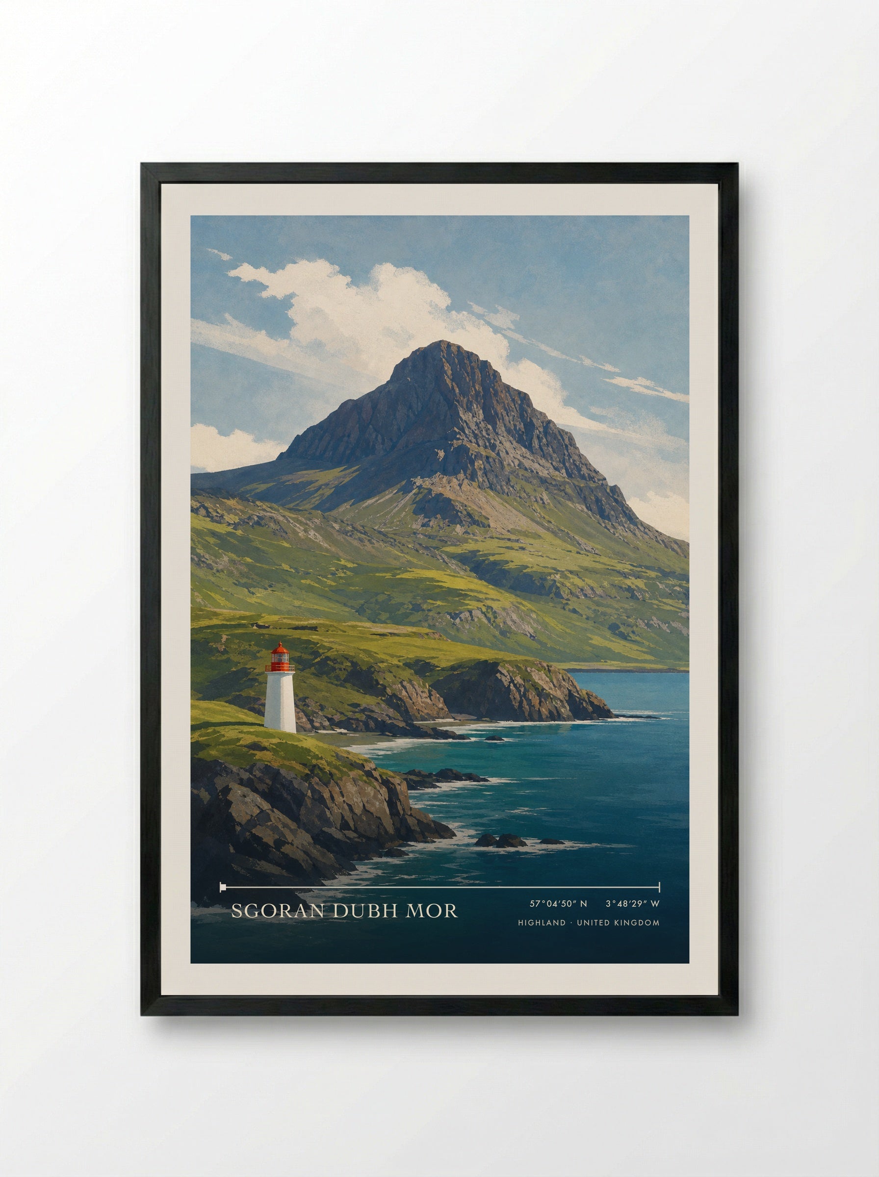 Sgoran Dubh Mor Highland United Kingdom Travel Poster - Framed Print Black