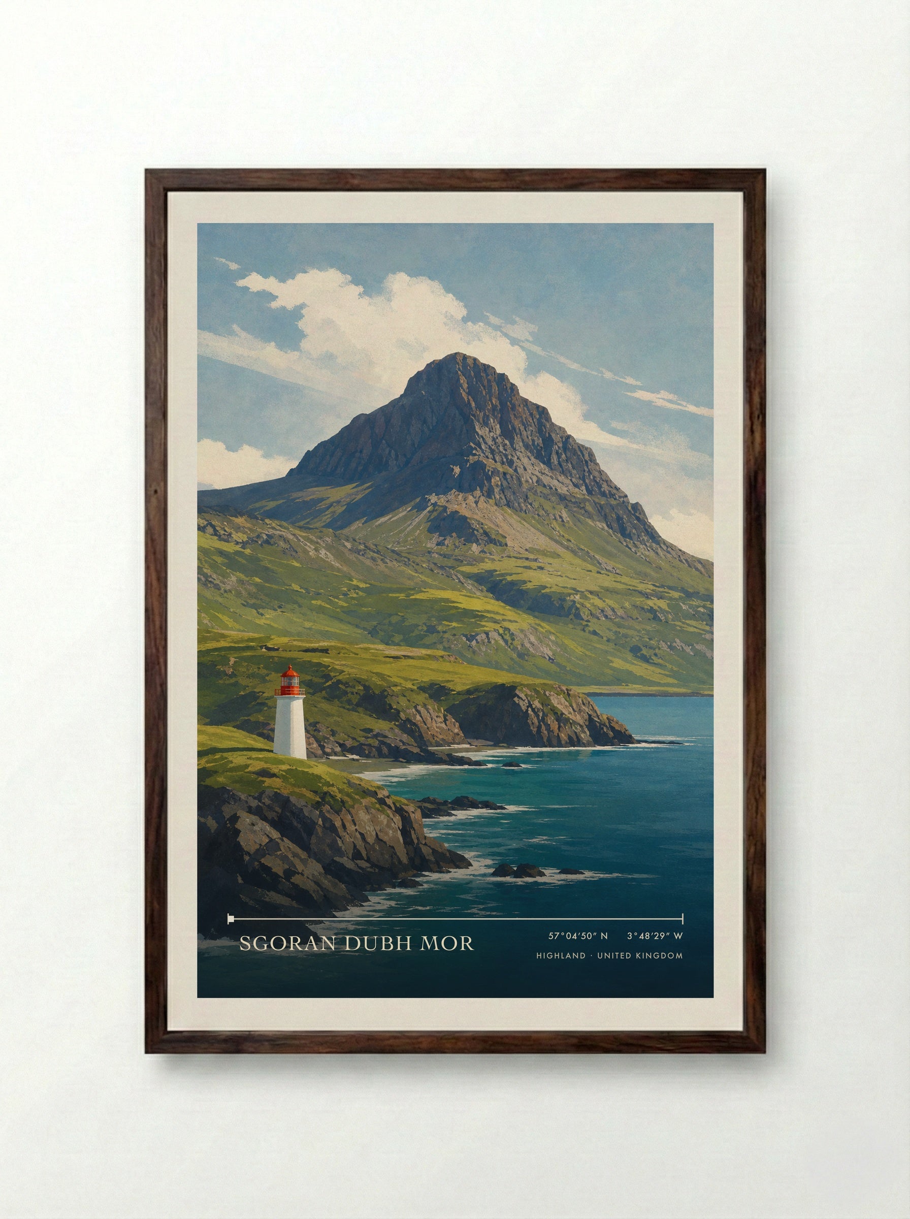 Sgoran Dubh Mor Highland United Kingdom Travel Poster - Framed Print Dark Wood