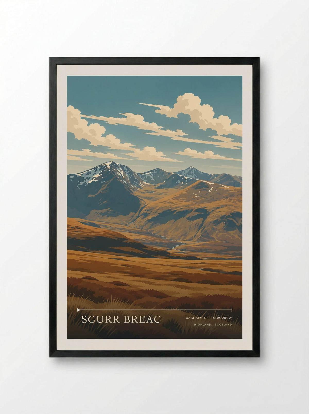 Sgurr Breac, Highland | Travel Poster - Framed Print Black