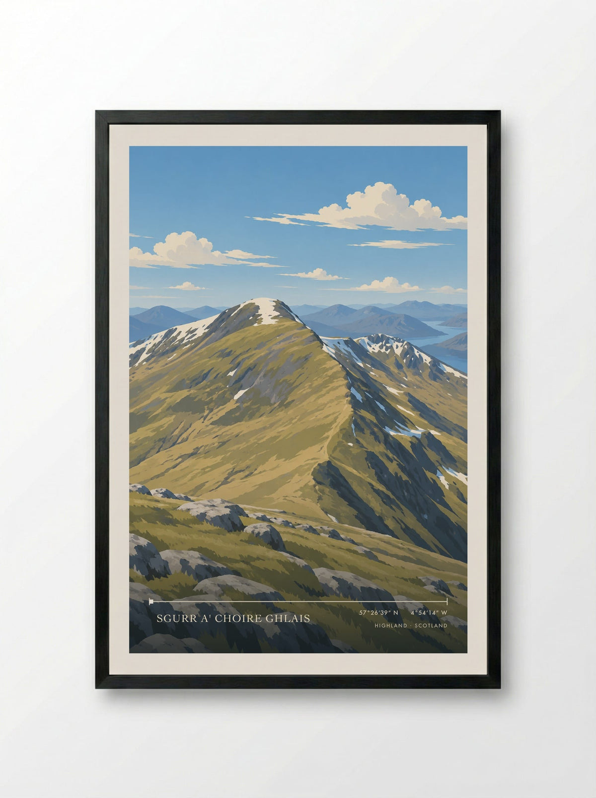 Sgurr a' Choire Ghlais, Highland | Travel Poster - Framed Print Black