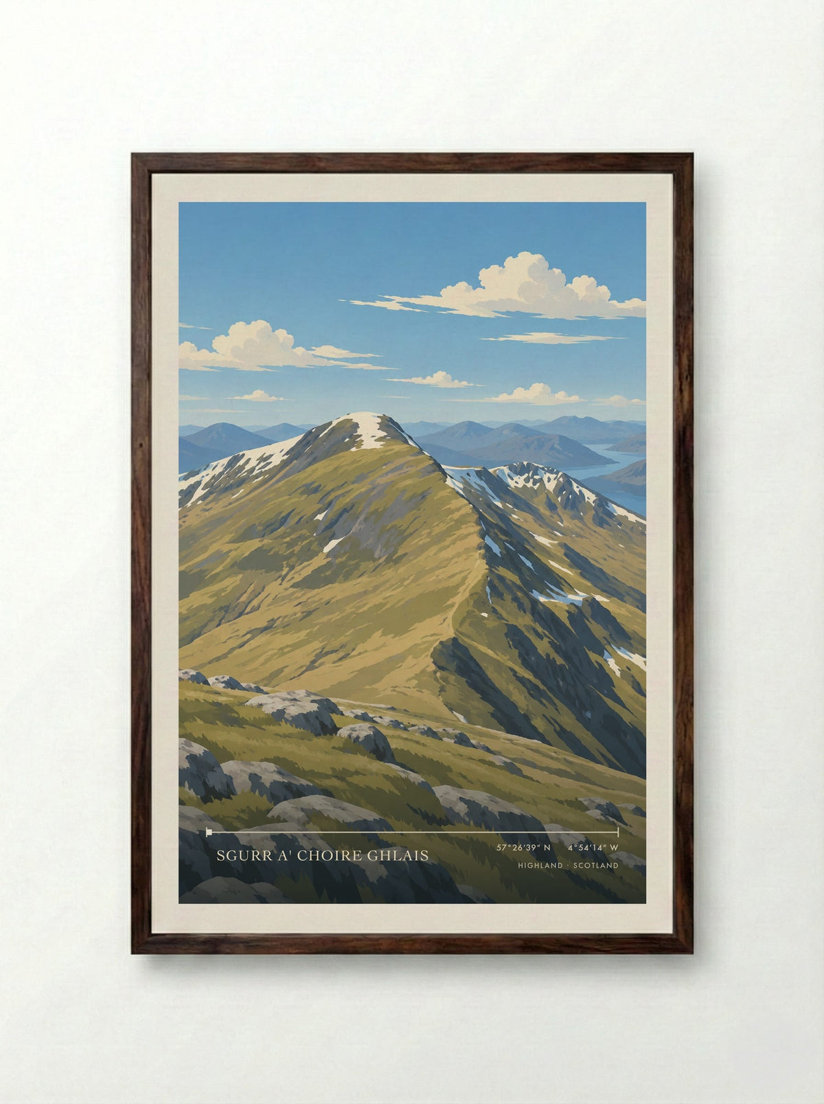 Sgurr a' Choire Ghlais, Highland | Travel Poster - Framed Print Dark Wood