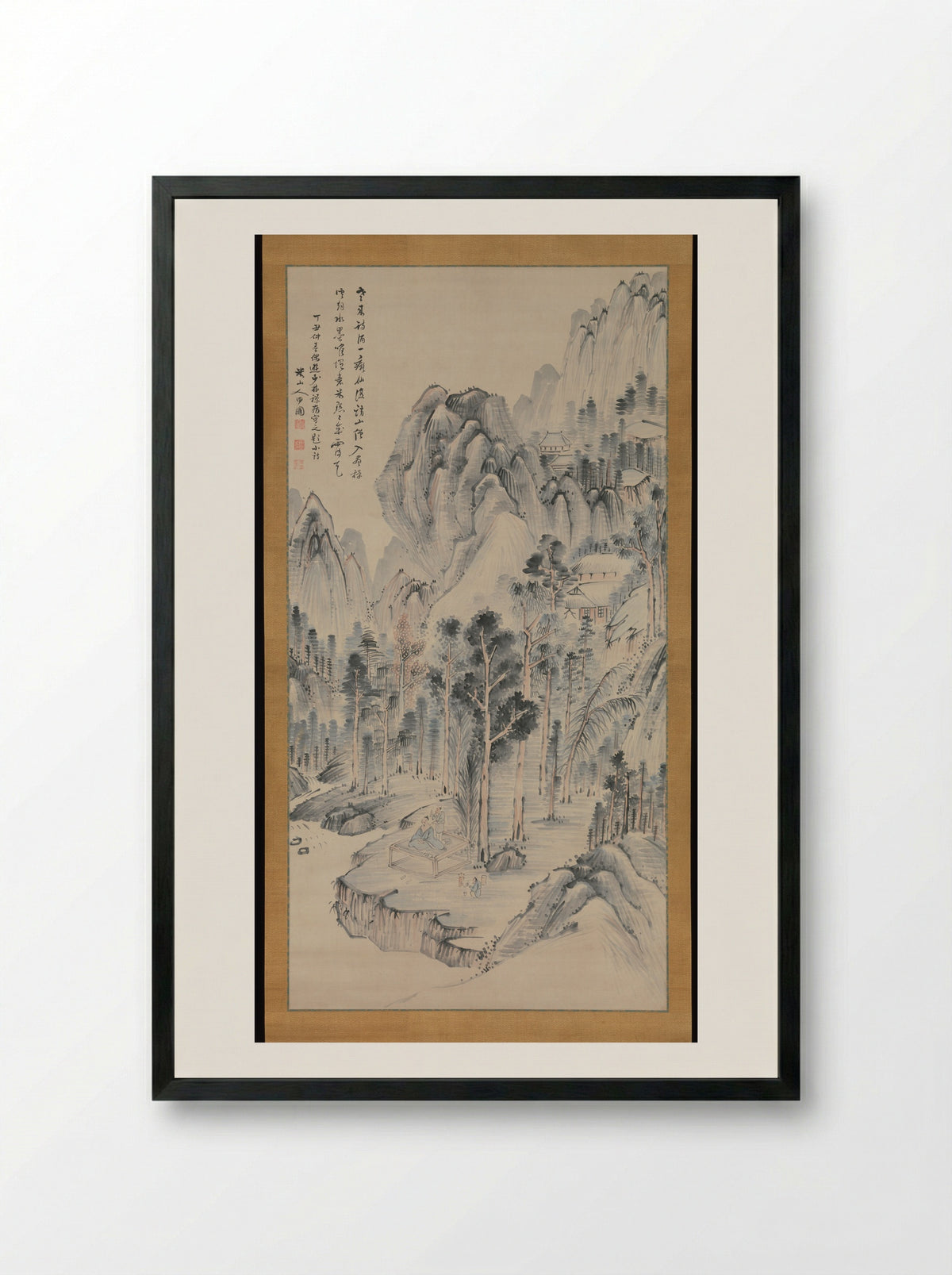 Shōrinji Temple - Okada Beisanjin - Framed Print Black