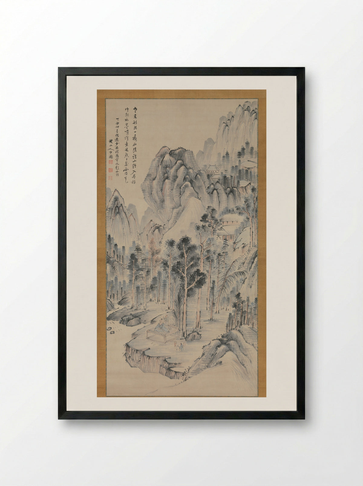 Shōrinji Temple - Okada Beisanjin - Framed Print Black