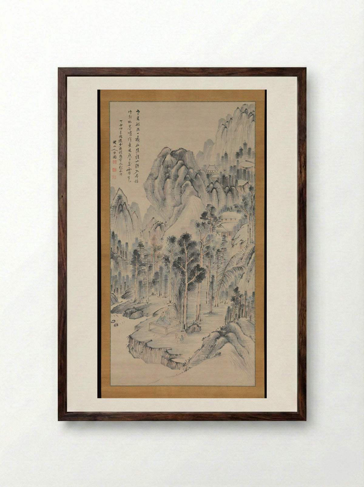 Shōrinji Temple - Okada Beisanjin - Framed Print Dark Wood