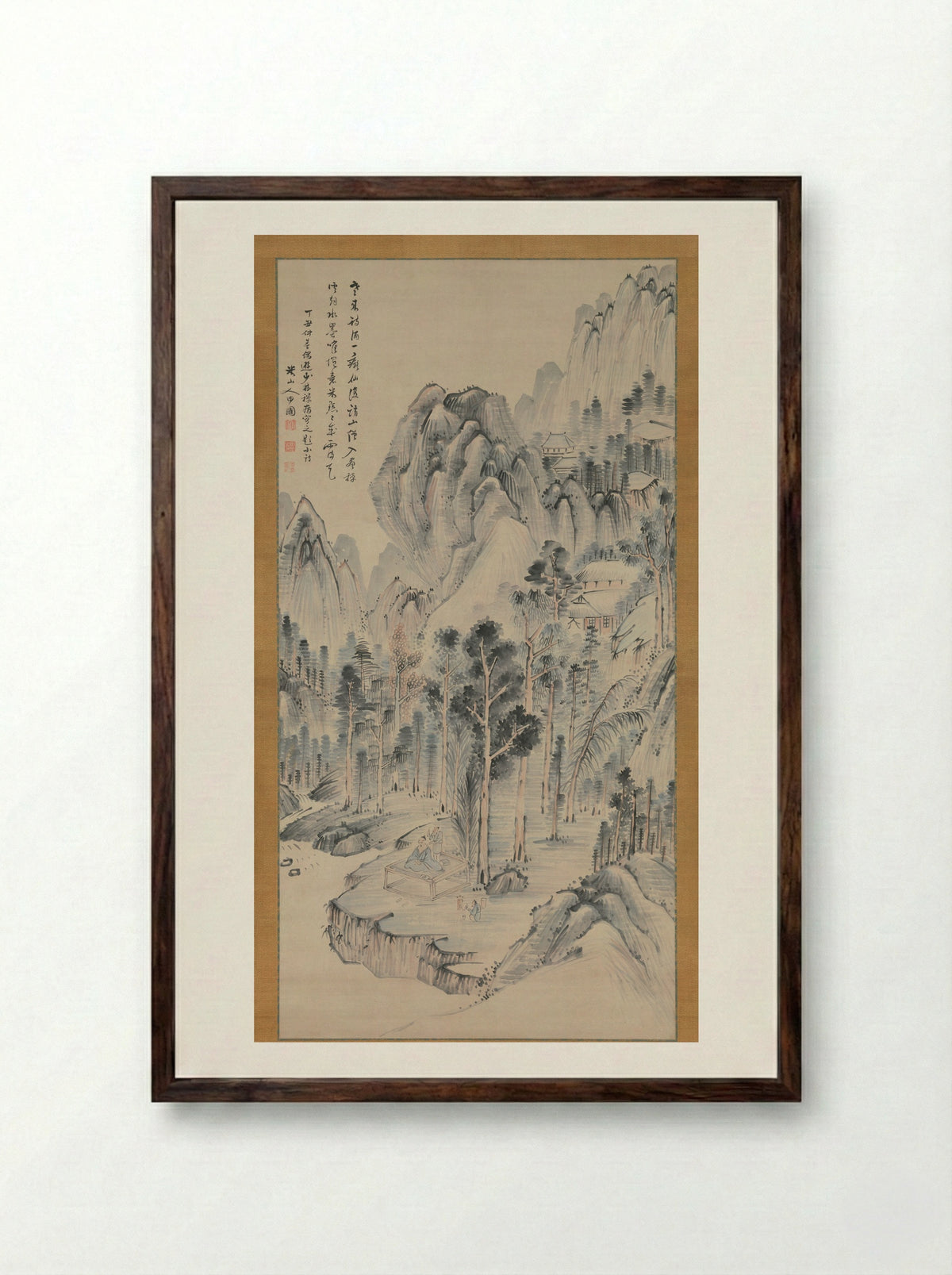 Shōrinji Temple - Okada Beisanjin - Framed Print Dark Wood