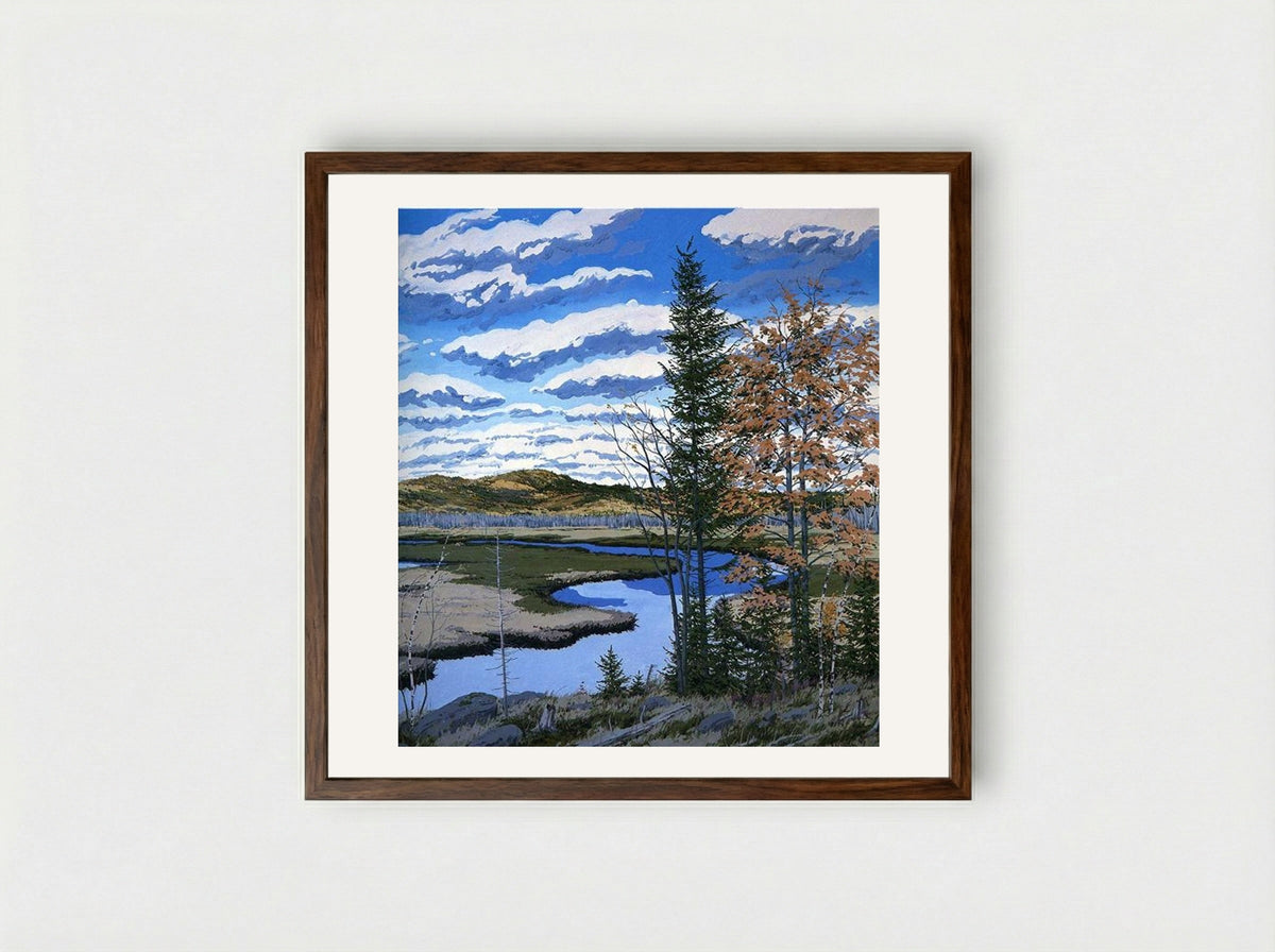 Shadow on Brigg's Meadow - Neil Welliver - Framed Print Dark Wood