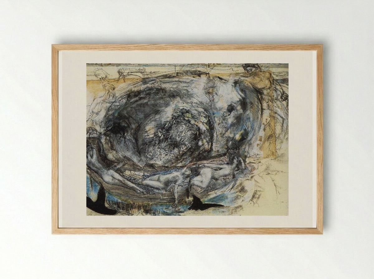 Shadows of the Lagoons and Naiads - Mikhail Vrubel - Framed Print Wood