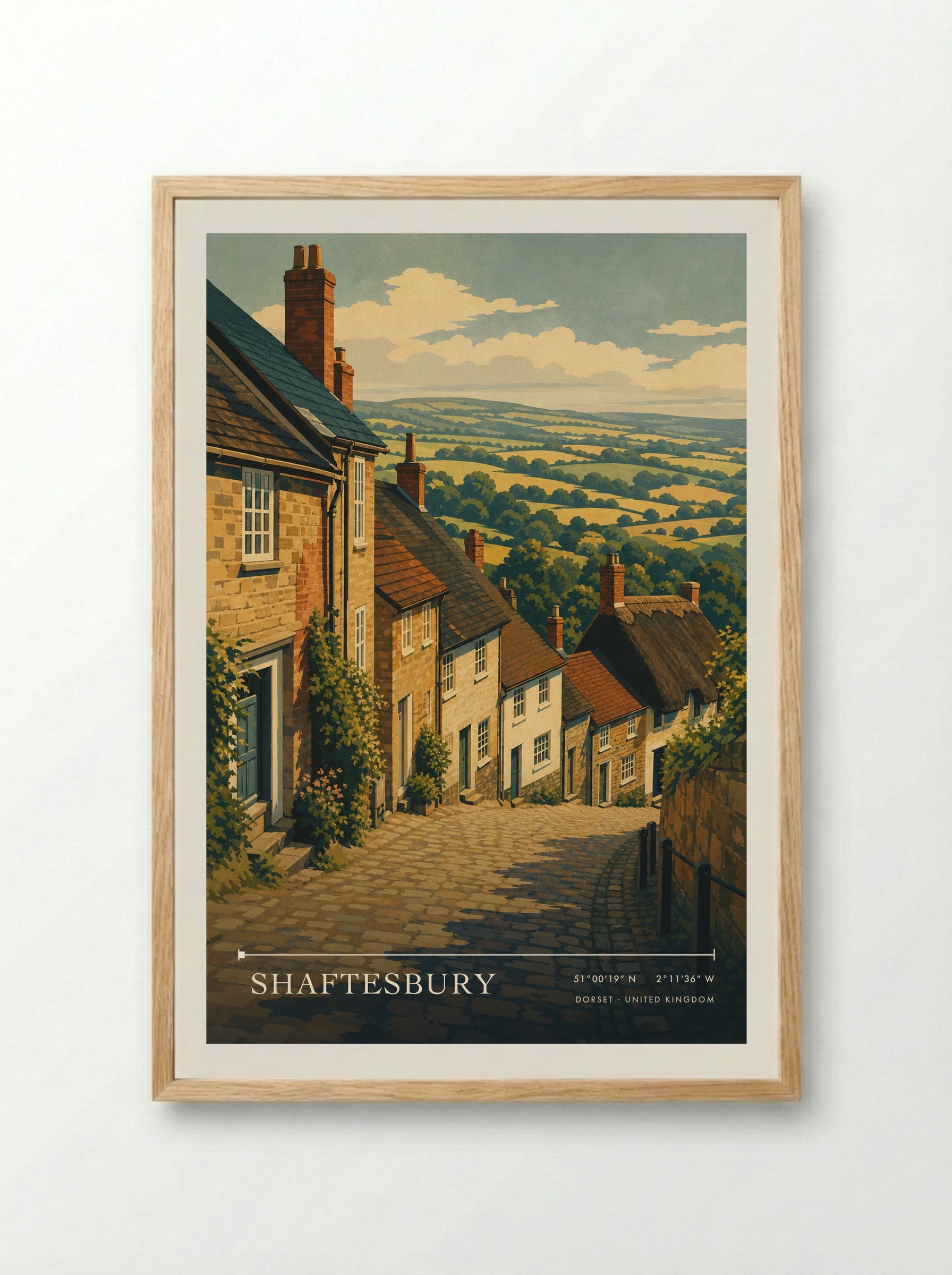 Shaftesbury Dorset United Kingdom Travel Poster - Framed Print Wood