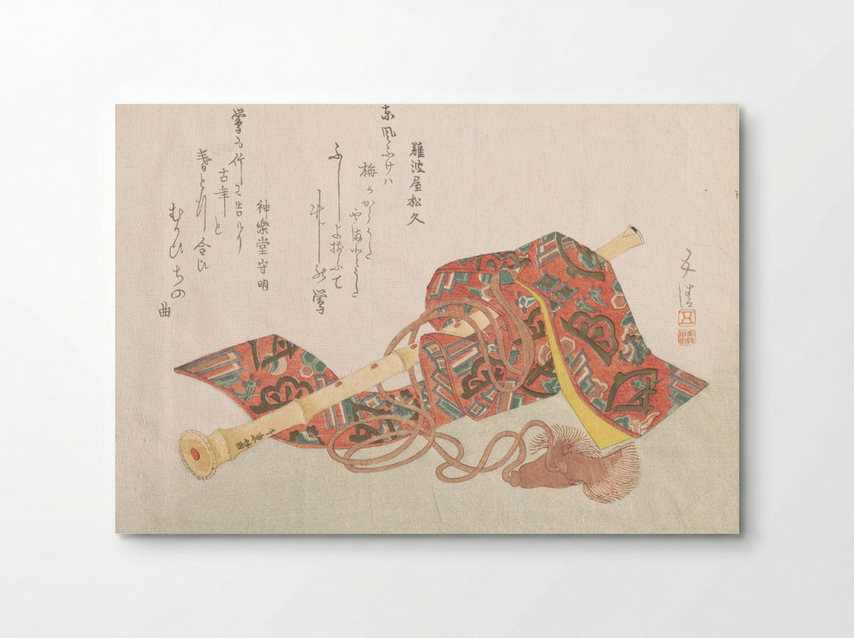 Shakuhachi and Its Cover - Sunayama Gosei - Poster