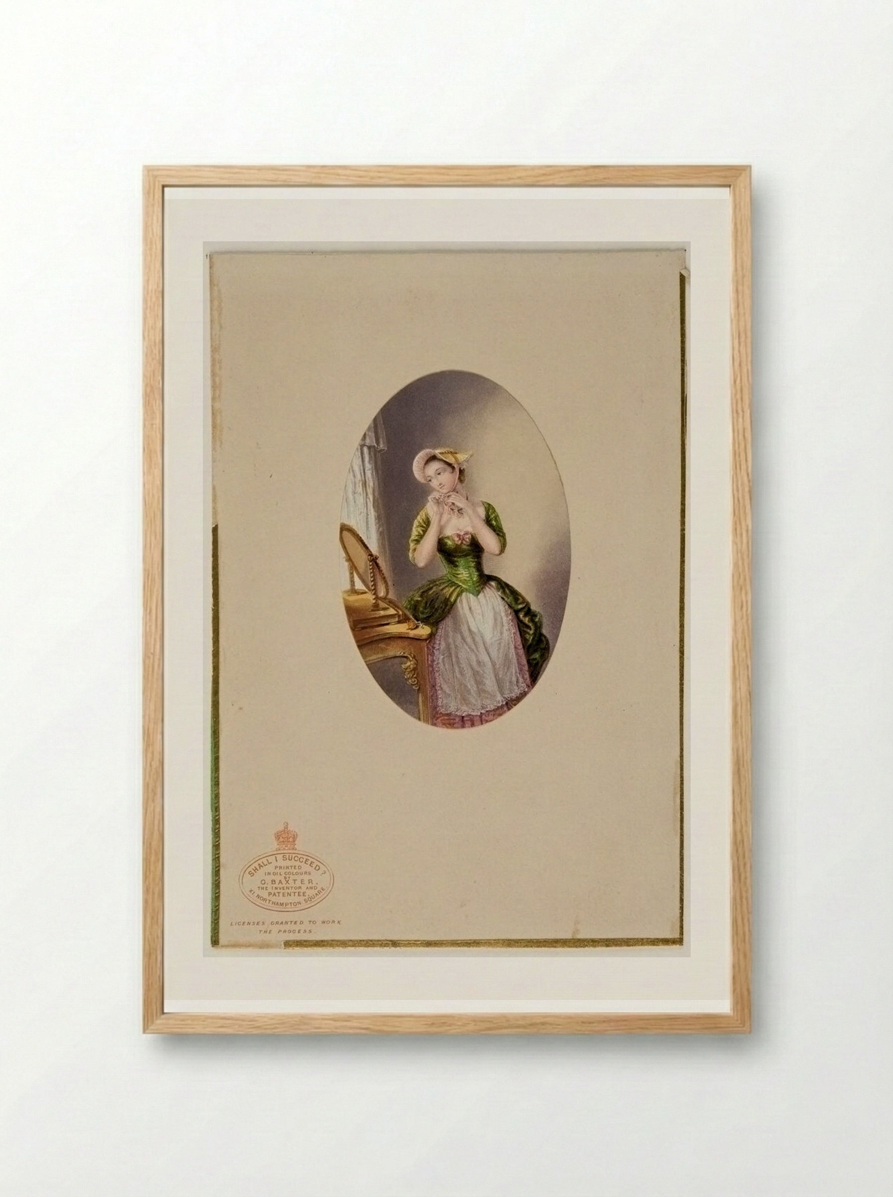 Shall I Succeed? - George Baxter - Framed Print Wood