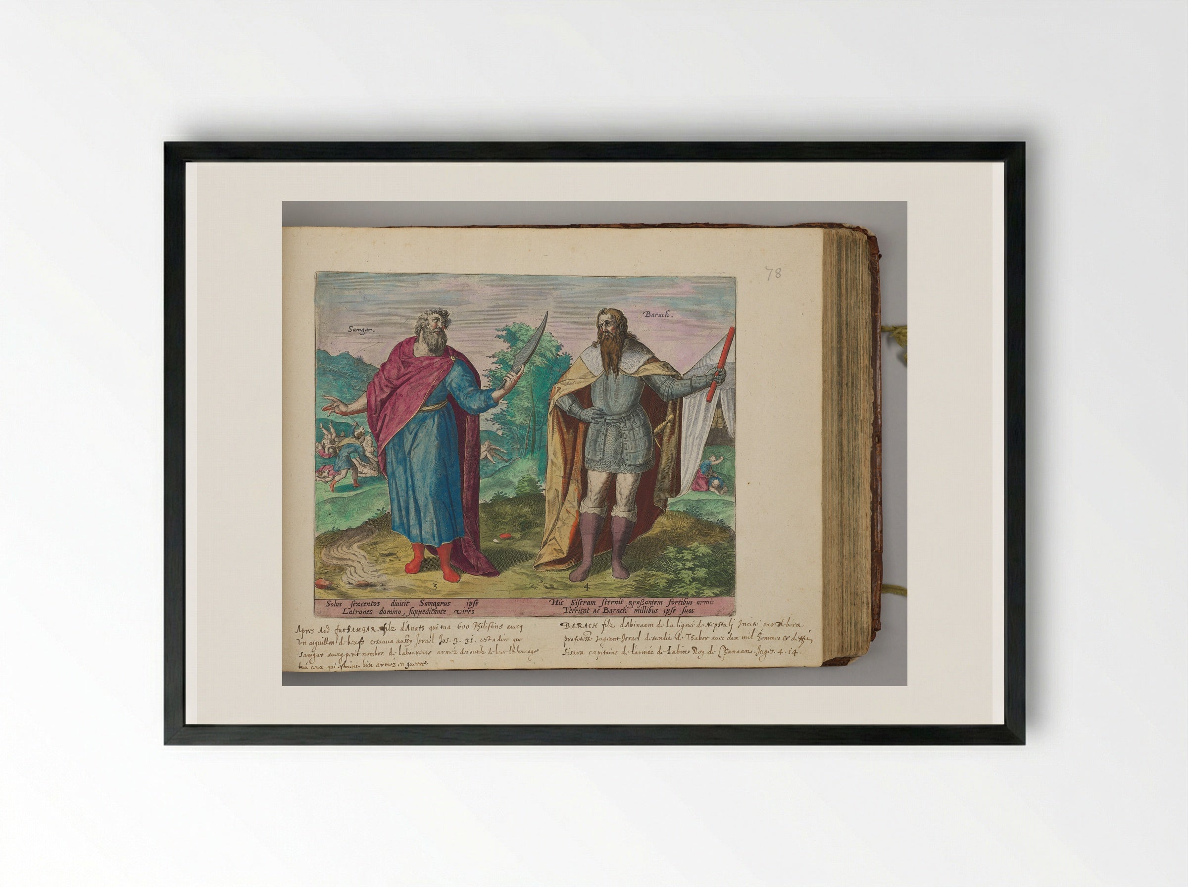 Shamgar and Barak - Hans Collaert the Elder - Framed Print Black