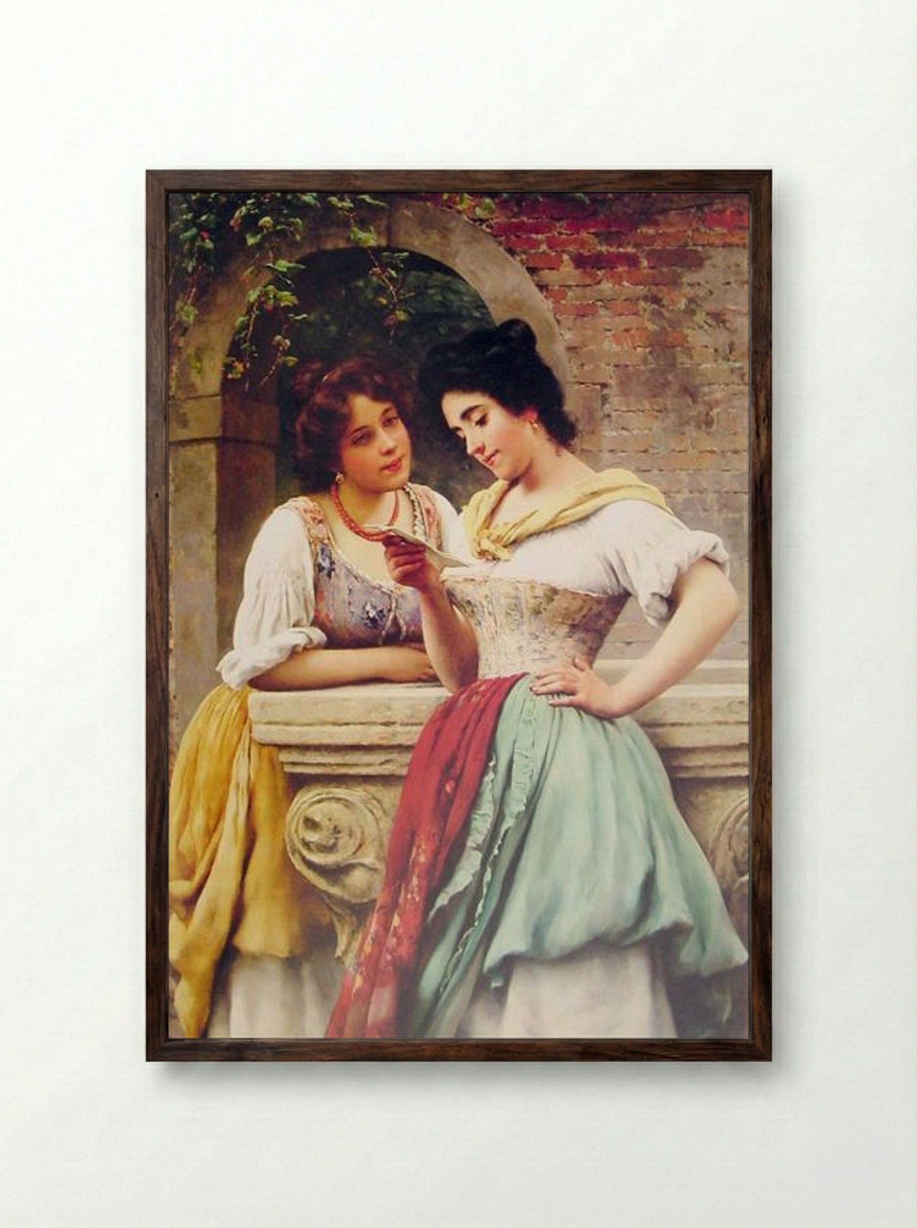 Shared Correspondance - Eugene de Blaas - Framed Print Dark Wood
