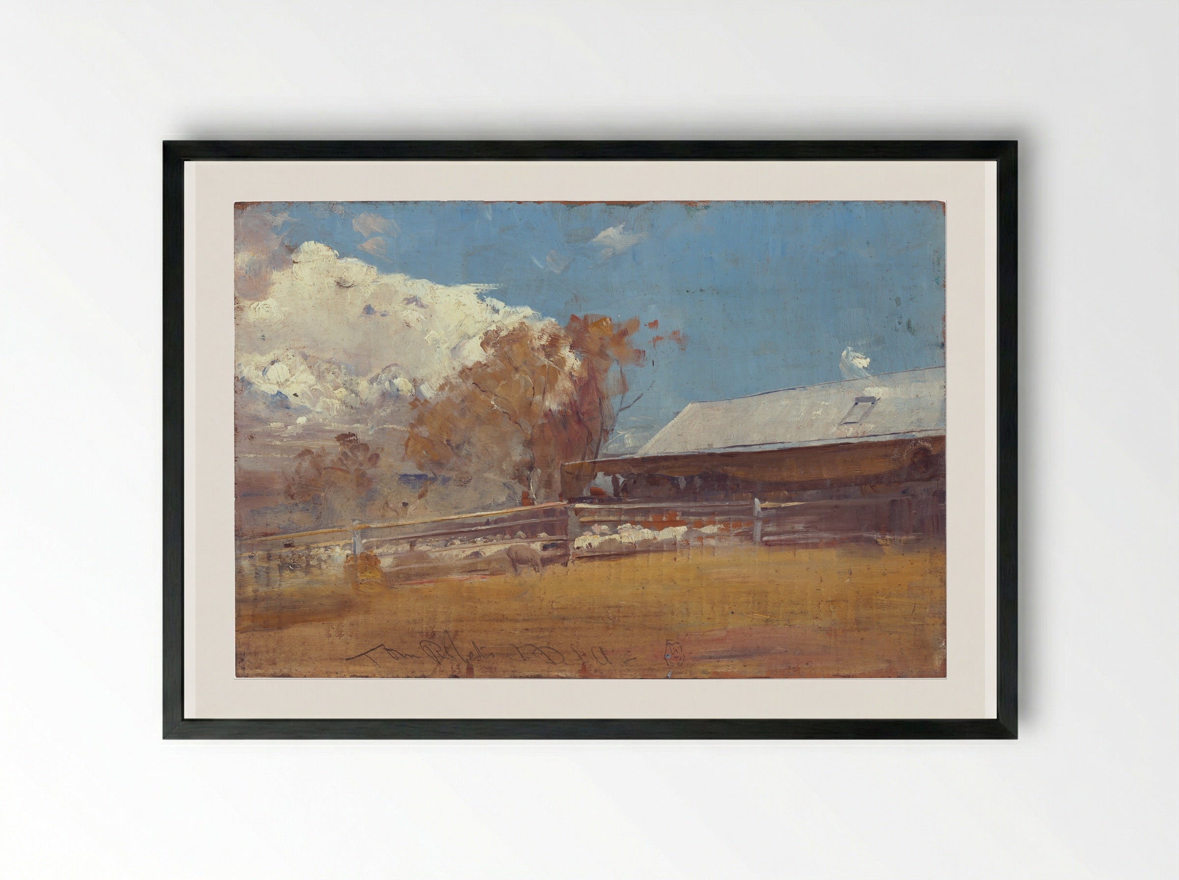 Shearing Shed, Newstead - Tom Roberts - Framed Print Black