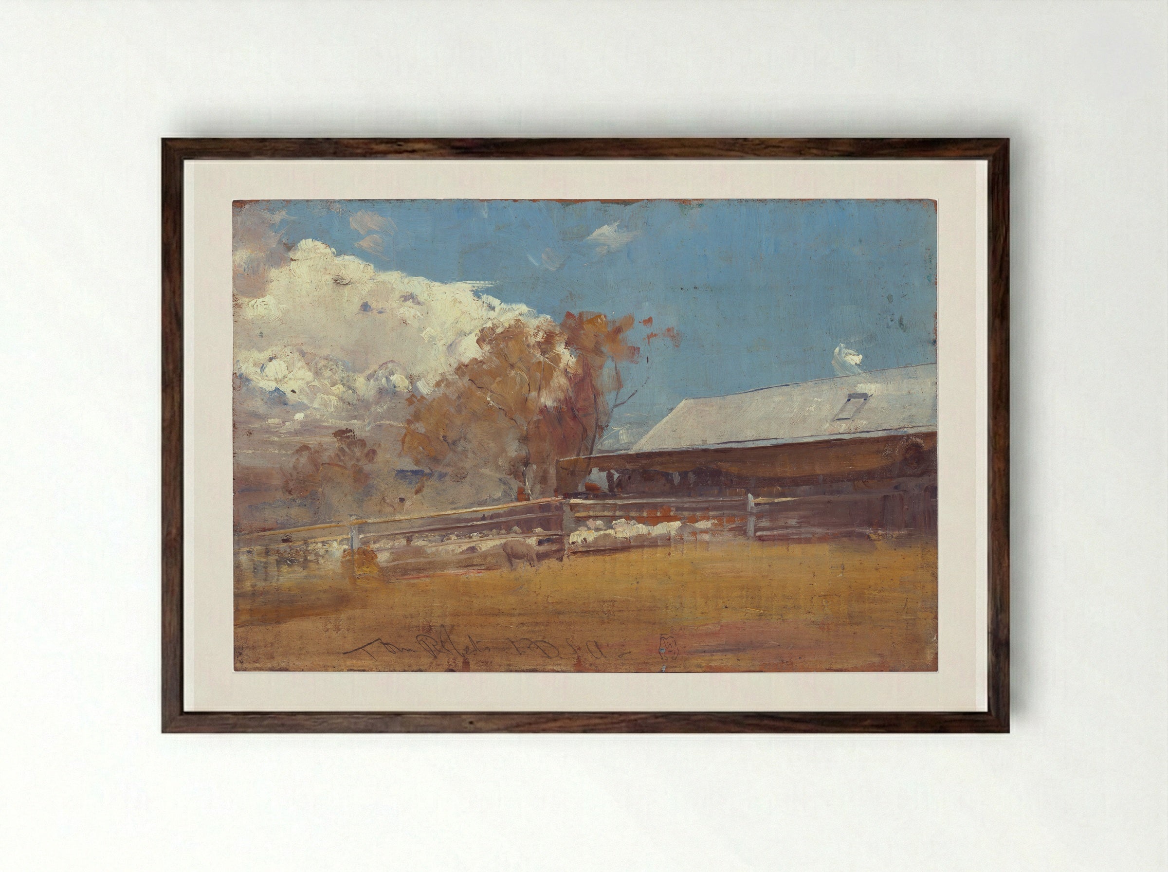 Shearing Shed, Newstead - Tom Roberts - Framed Print Dark Wood