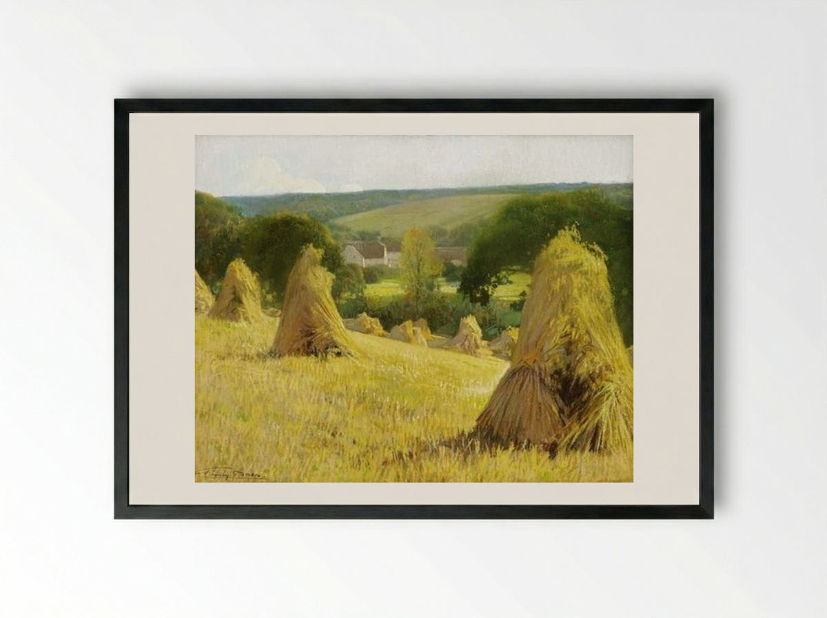Sheaves of Corn - Firmin Baes - Framed Print Black