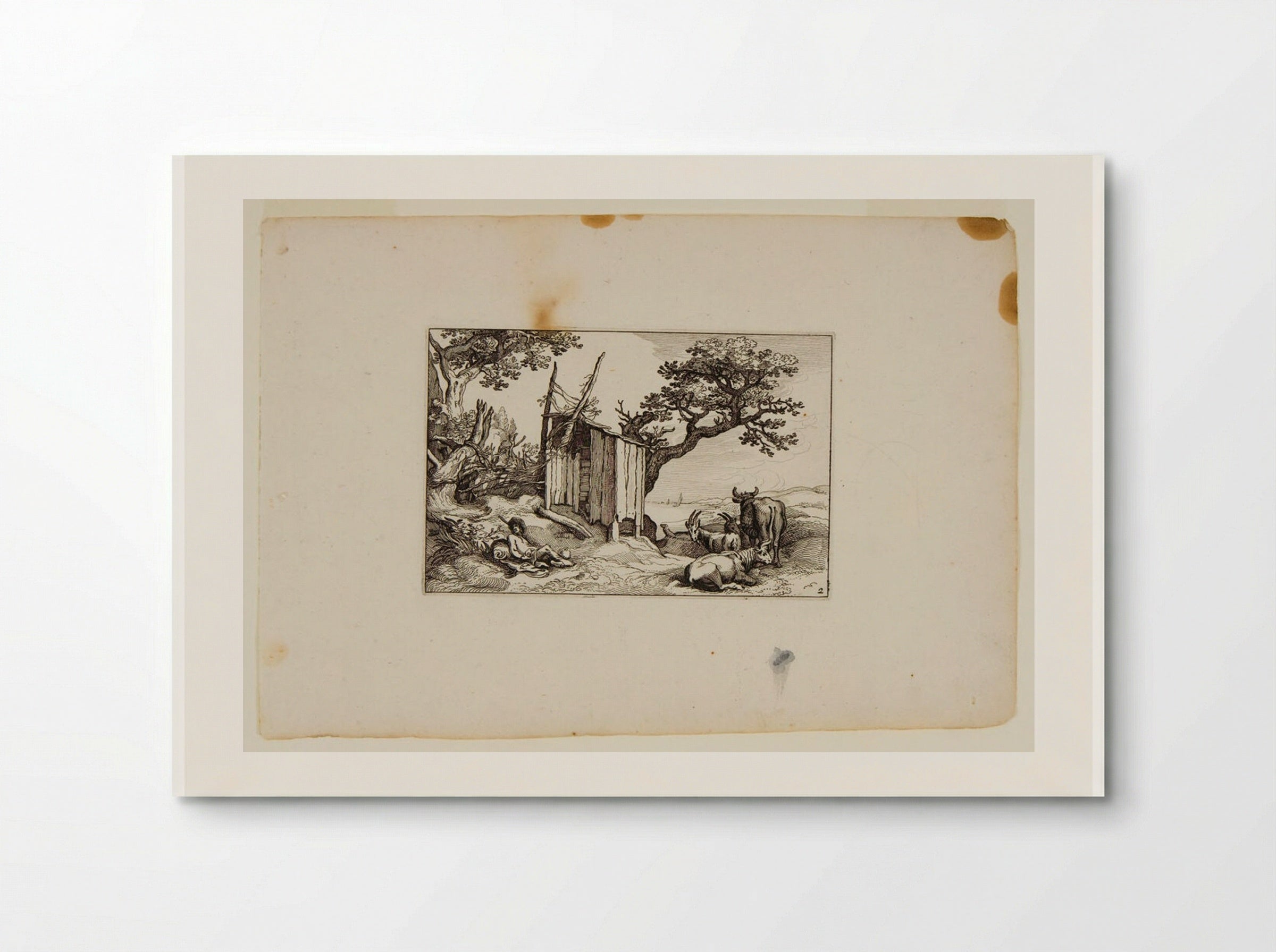 Shed with Herdsman to Left and Cows and Goats to Right - Claes Jansz. Visscher - Poster