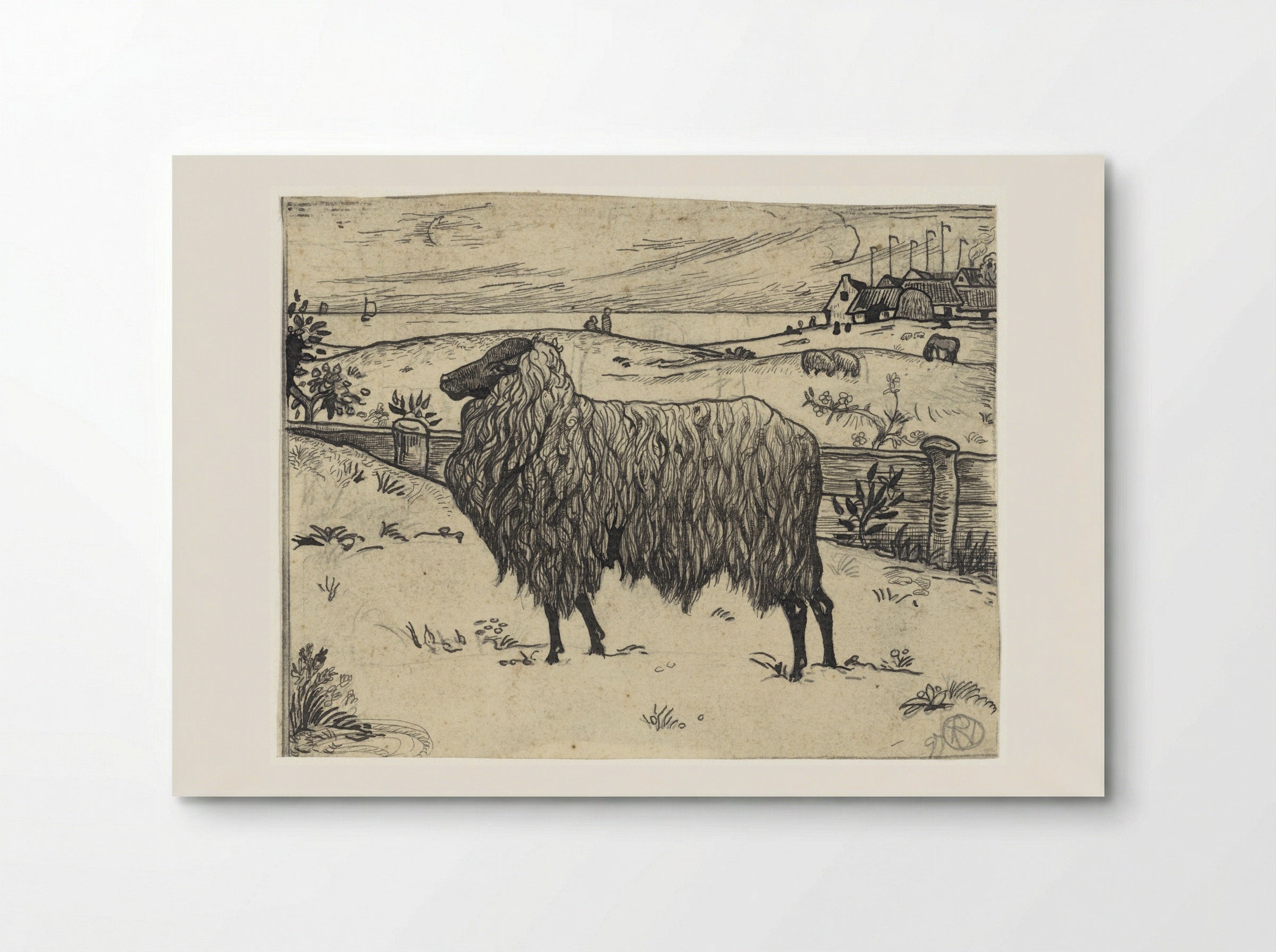 Sheep in a Coastal Setting - Richard Nicolaüs Roland Holst - Poster