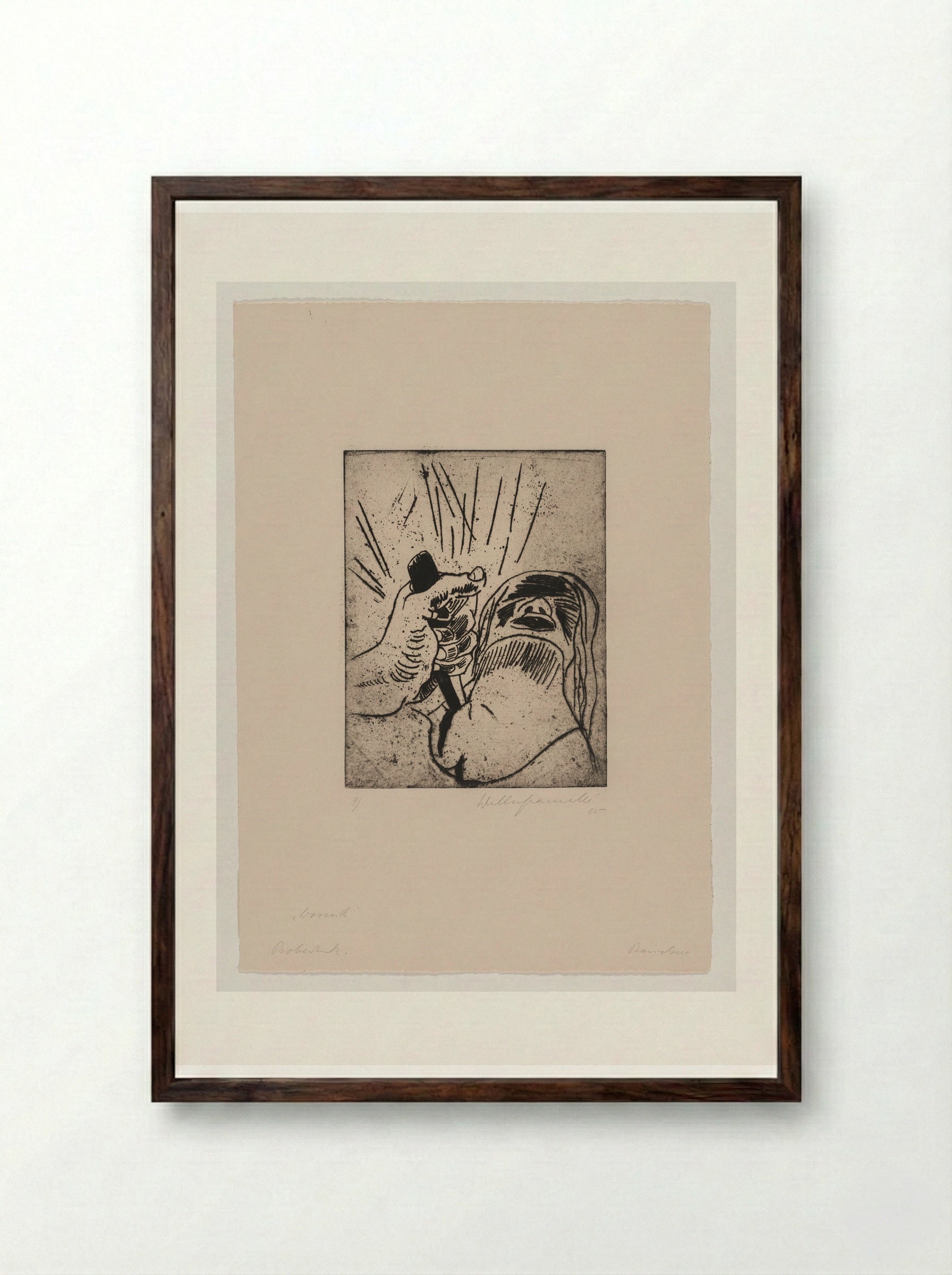 Sheet IX, The Murder - Walter Gramatté - Framed Print Dark Wood