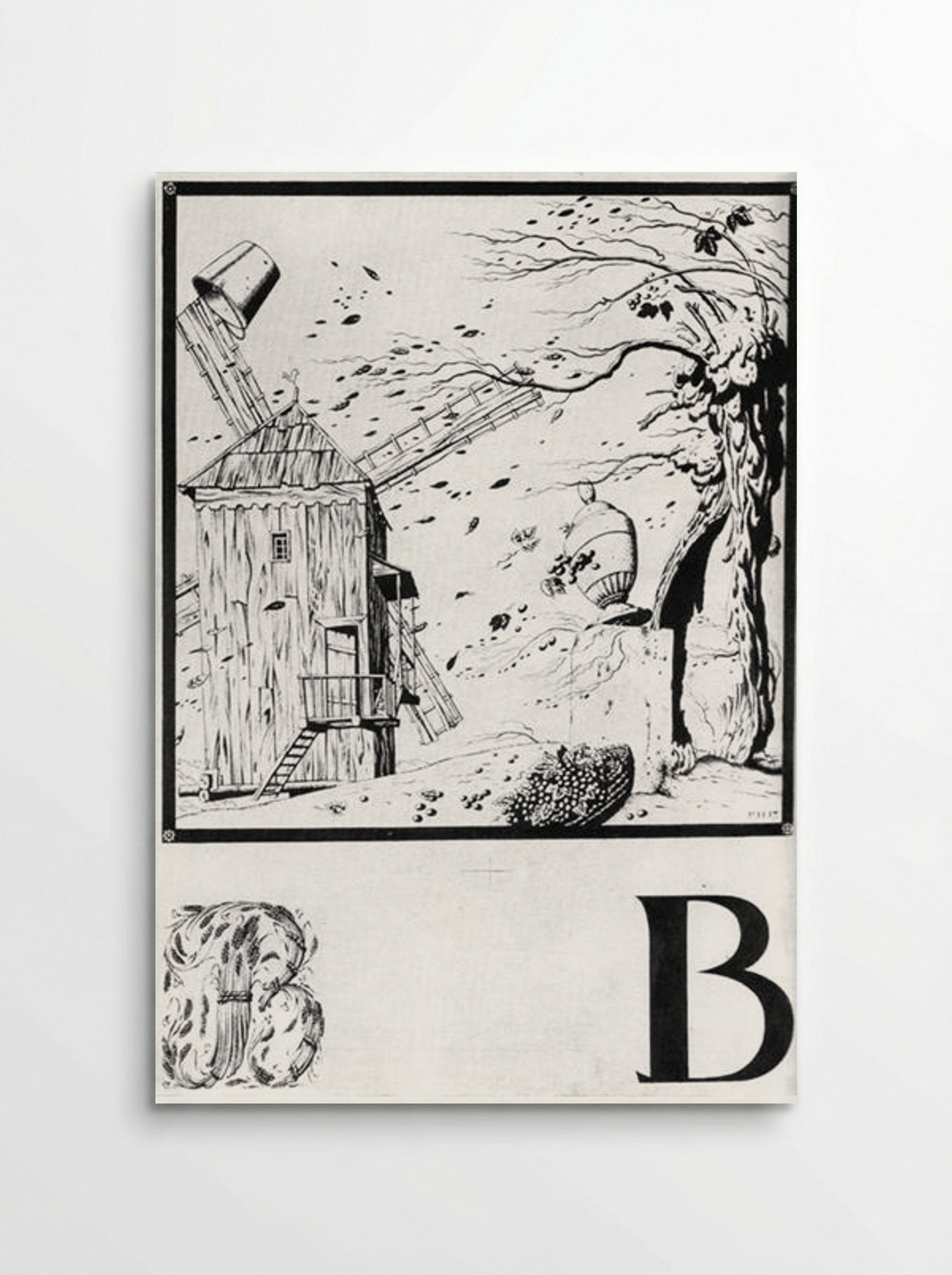 Sheet 'V' from the Ukrainian Alphabet - Heorhiy Narbut - Poster