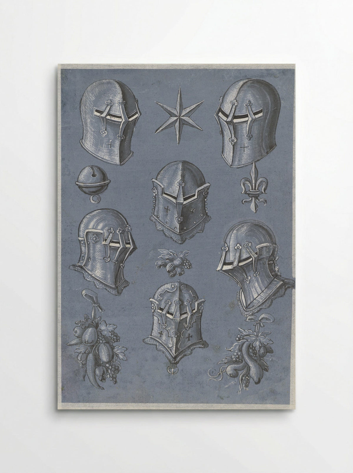 Sheet with Six Helmets - Monogrammist TA - Poster