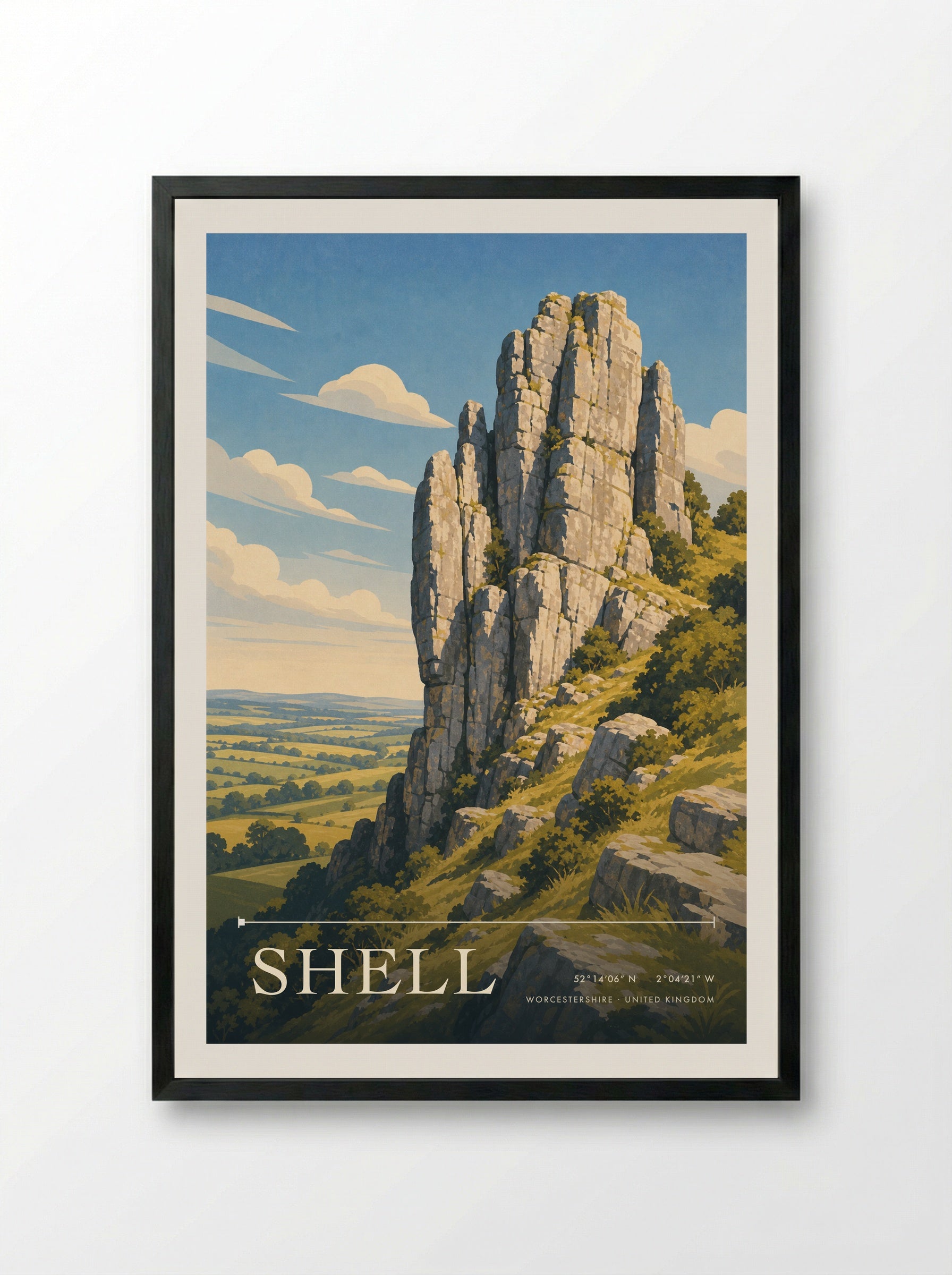 Shell Worcestershire United Kingdom Travel Poster - Framed Print Black