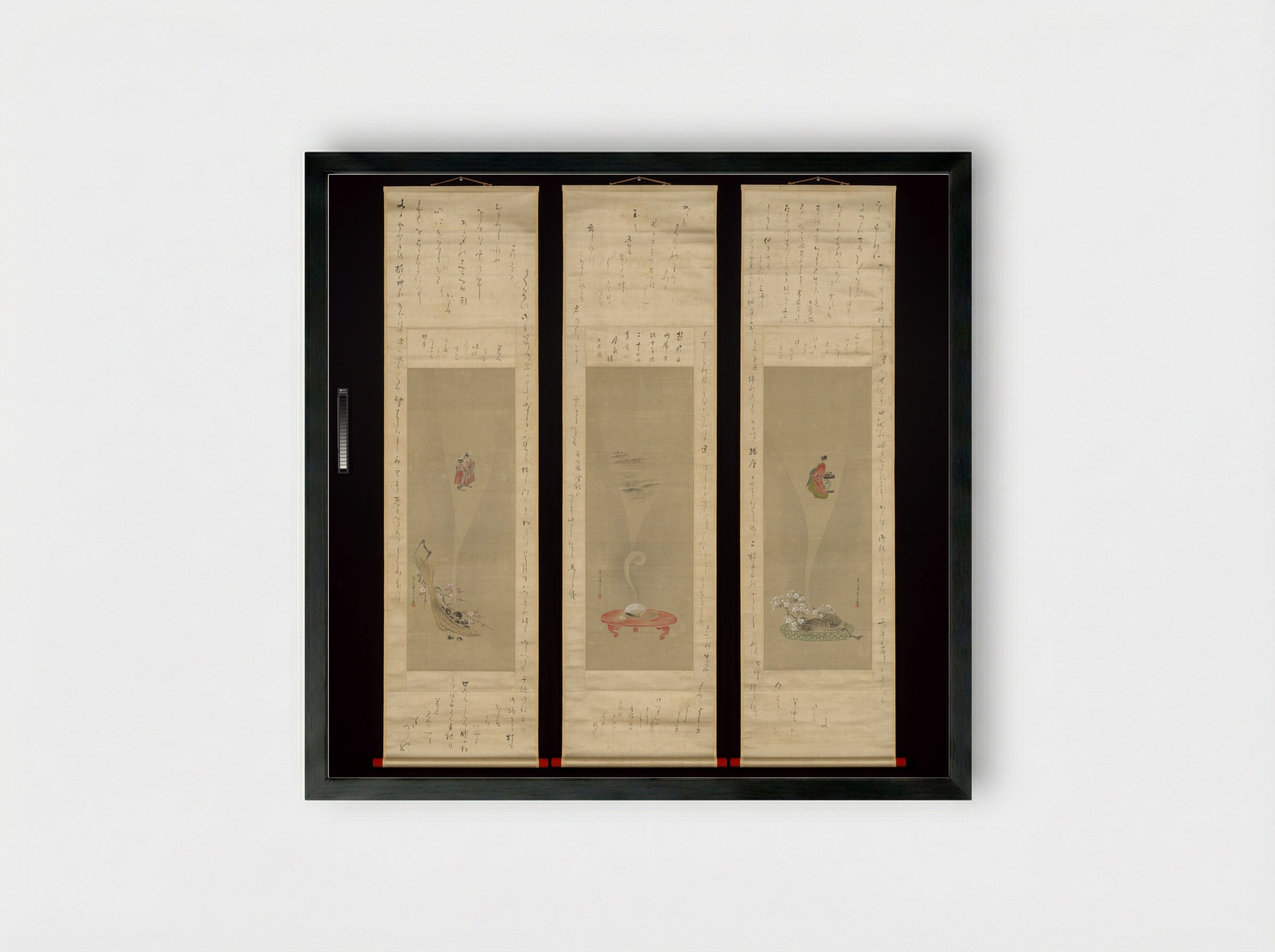 Shellfish and Apparitions of the Yoshiwara Pleasure Quarter - Chōbunsai Eishi - Framed Print Black