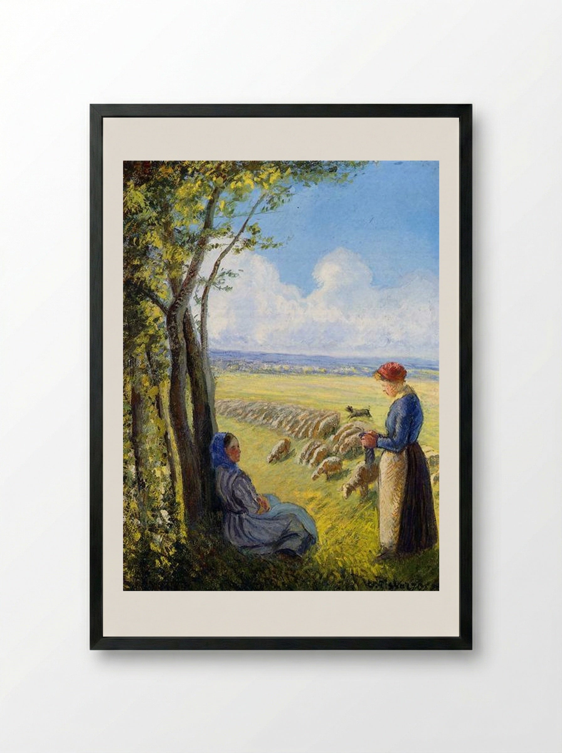 Shepherd - Camille Pissarro - Framed Print Black