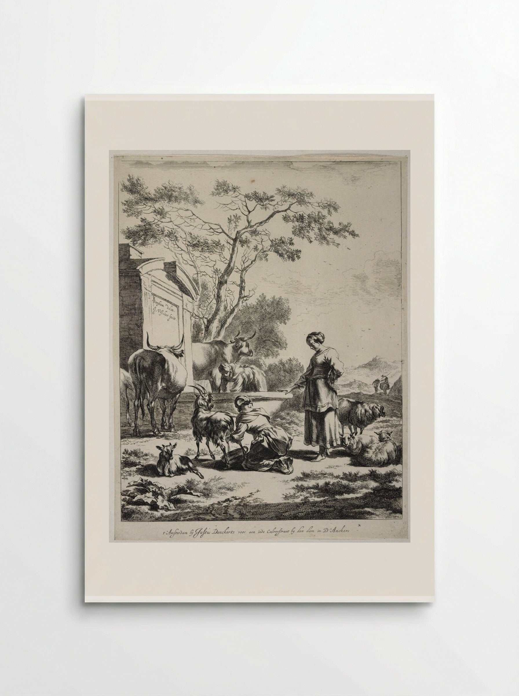 Shepherdess at a Spring - Johannes Visscher - Poster
