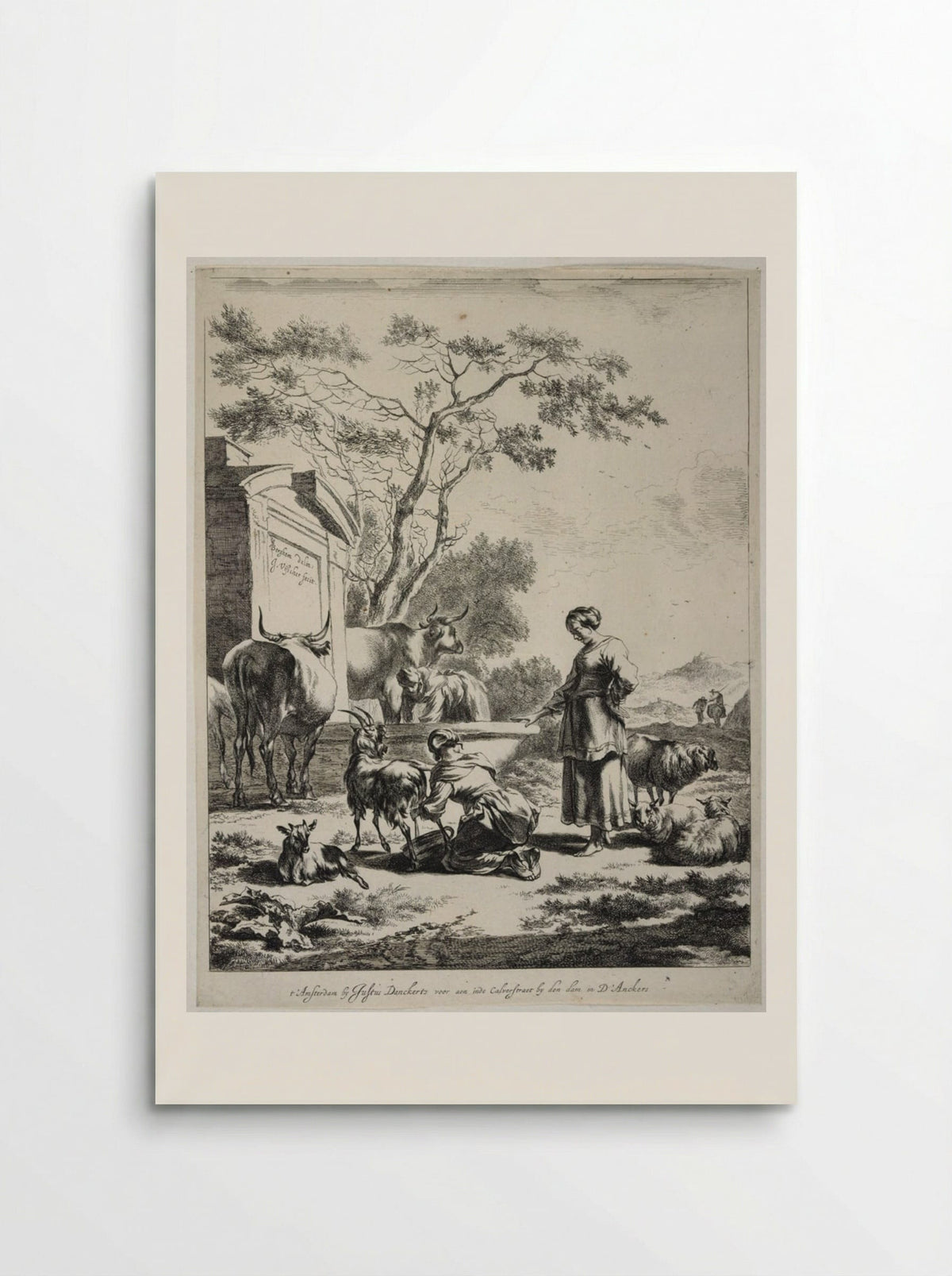 Shepherdess at a Spring - Johannes Visscher - Poster