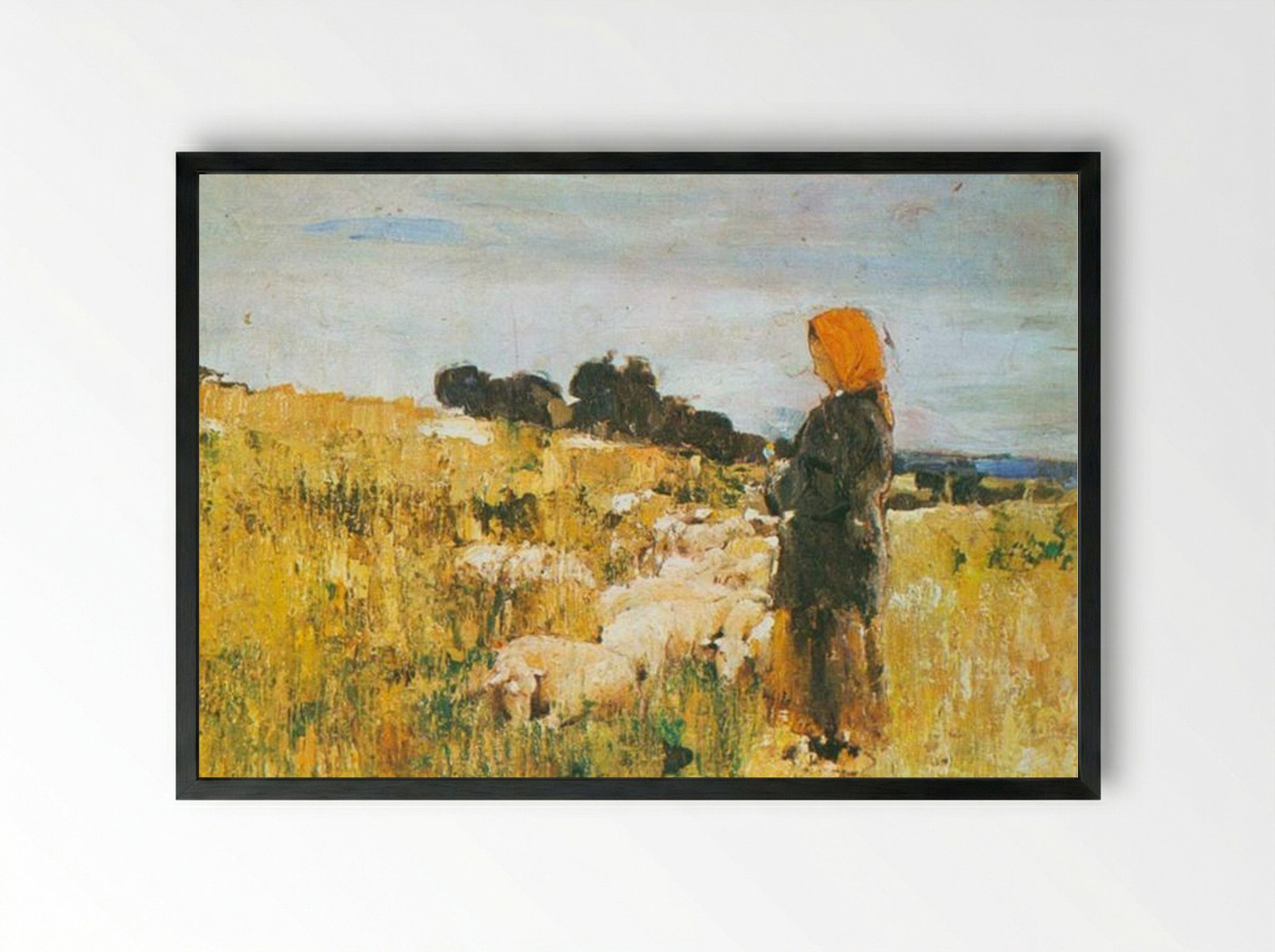 Shepherdess - Stefan Luchian - Framed Print Black