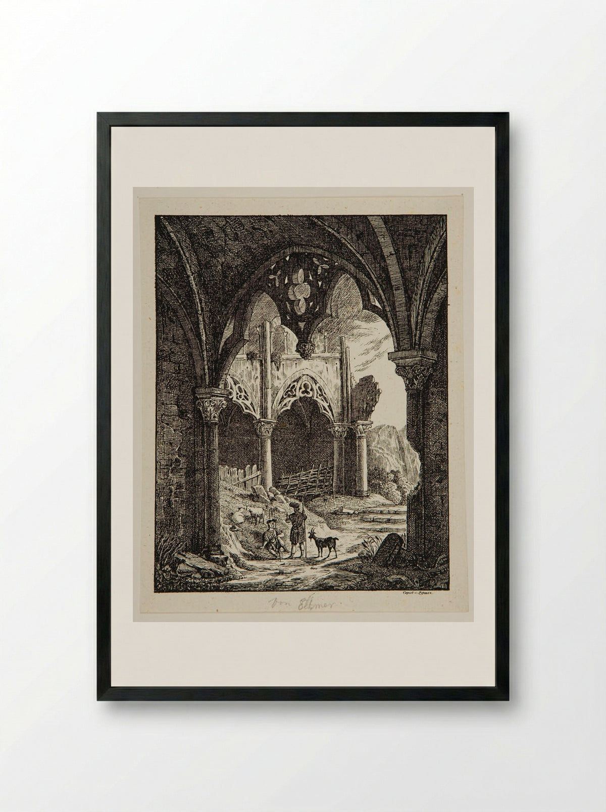 Shepherds Among Ruins - P. Ellmer - Framed Print Black