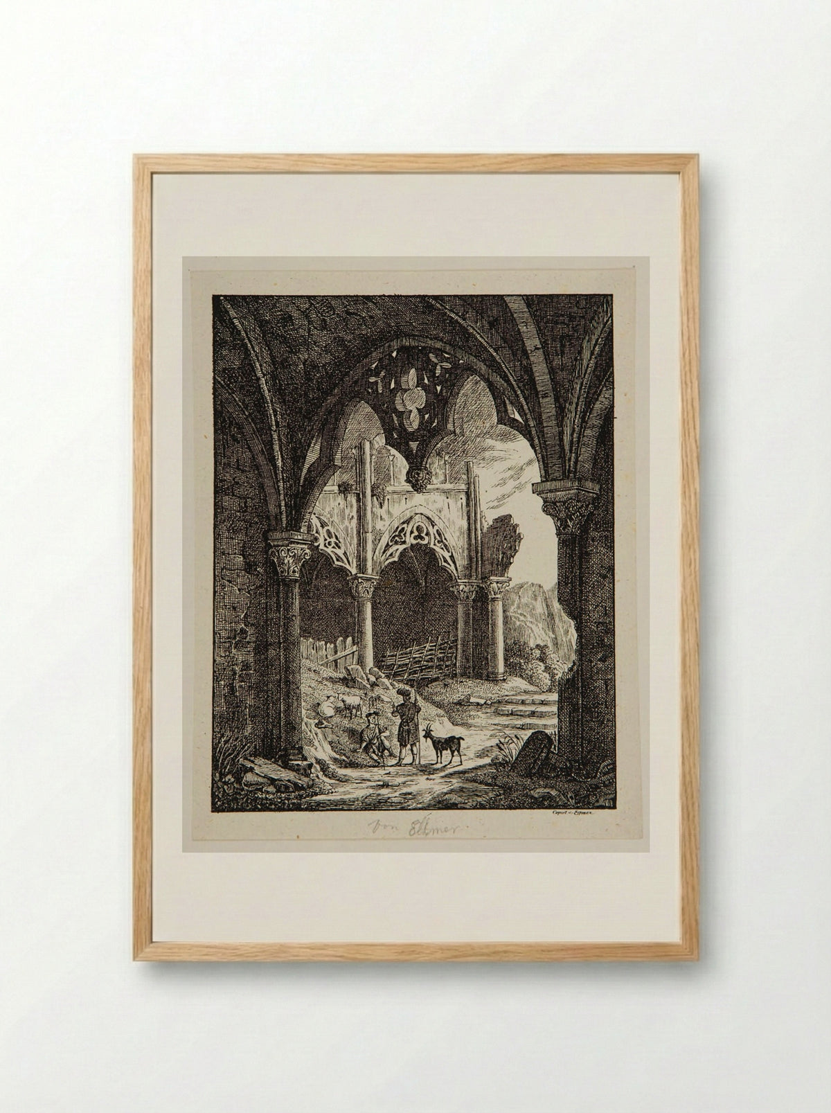 Shepherds Among Ruins - P. Ellmer - Framed Print Wood