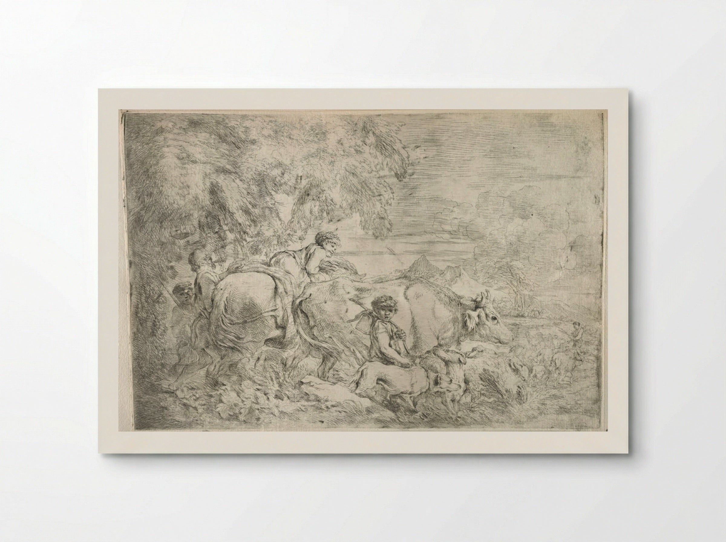 Shepherds Following Their Flock - Giovanni Benedetto Castiglione - Poster