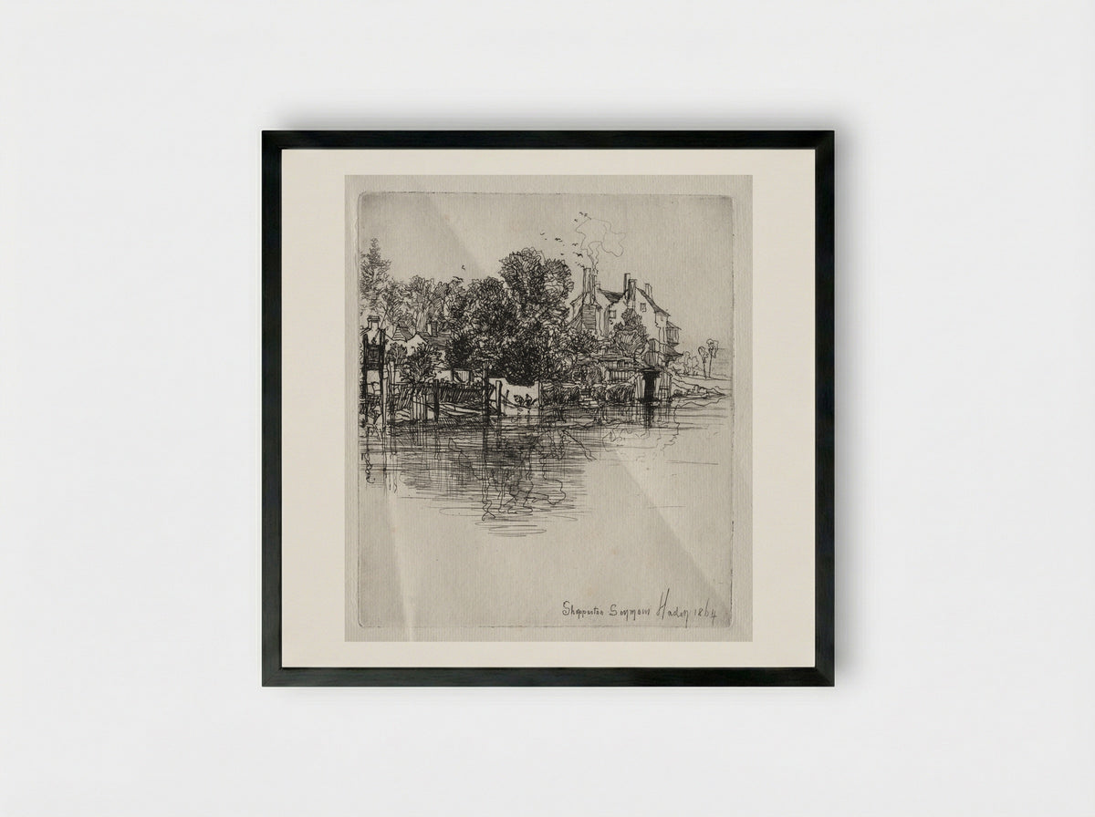 Shepperton - Francis Seymour Haden - Framed Print Black